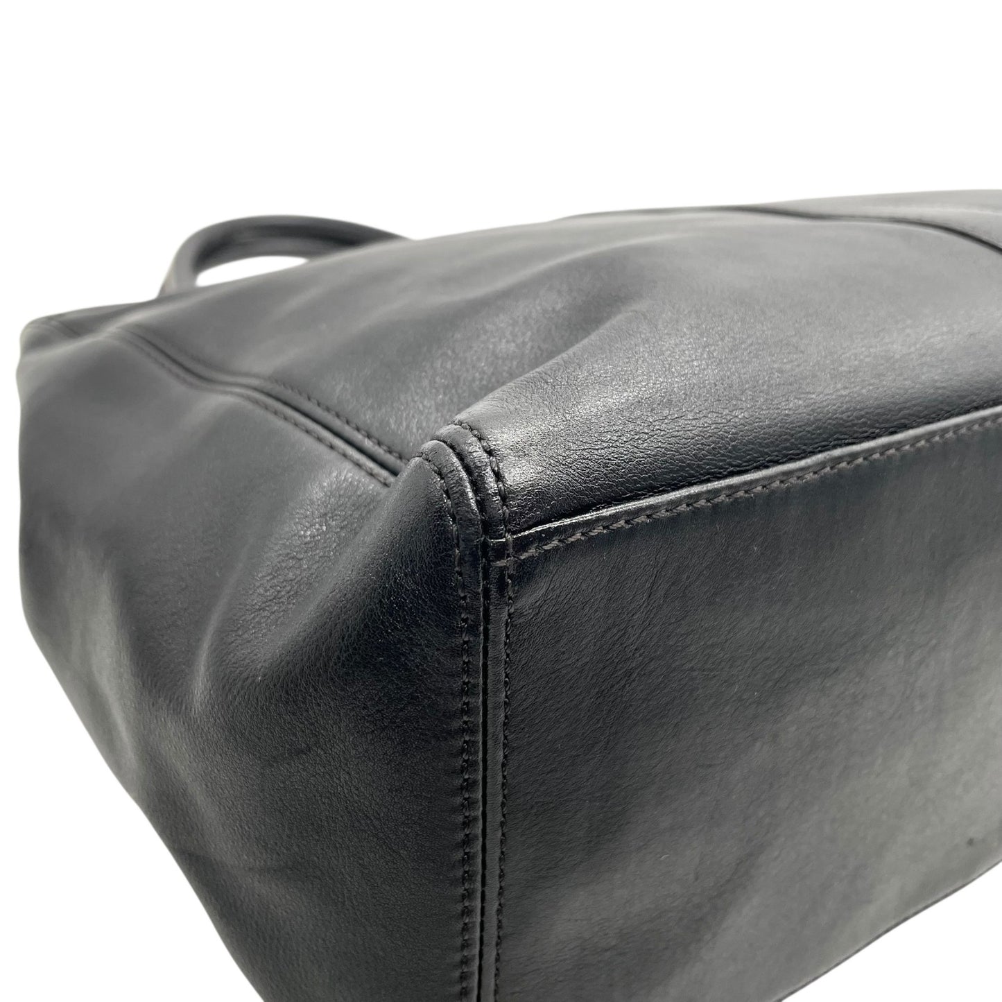 CHANEL シャネル トートバッグ ブラック 黒 カーフレザー 本革 ココマーク ターンロック ハンドバッグ 大容量 ヴィンテージ シール有 正規品 C