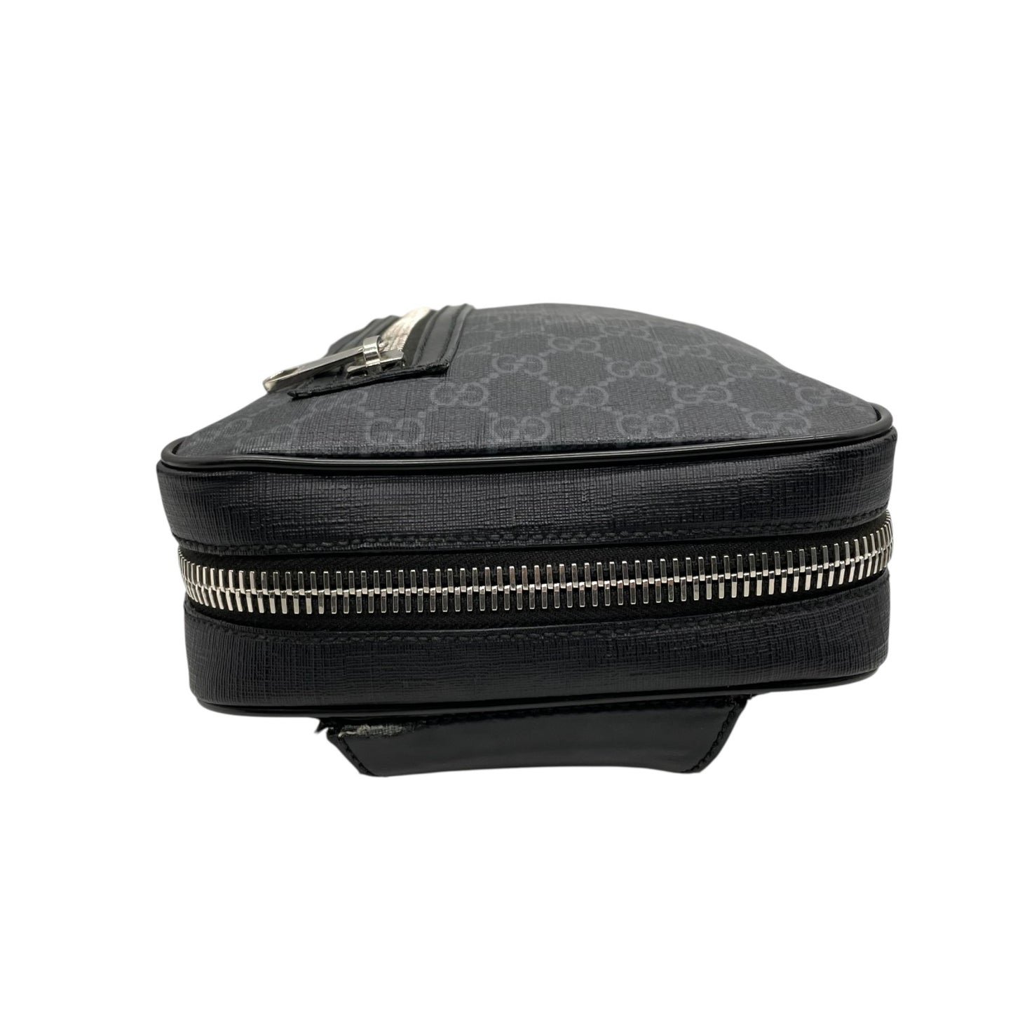 GUCCI グッチ GGスプリーム ボディバッグ ショルダーバッグ ウエストバッグ 黒 ブラック ネイビー PVC レザー GG柄 シルバー金具 478325 メンズ Z1