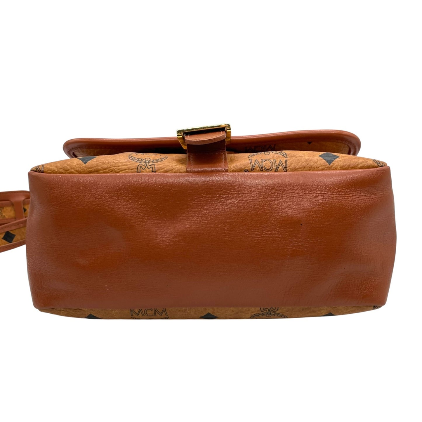 MCM エムシーエム ショルダーバッグ メッセンジャーバッグ ヴィセトス PVC レザー ブラウン 茶色 ゴールド金具 総柄 クロスボディ 斜め掛け ユニセックス K8