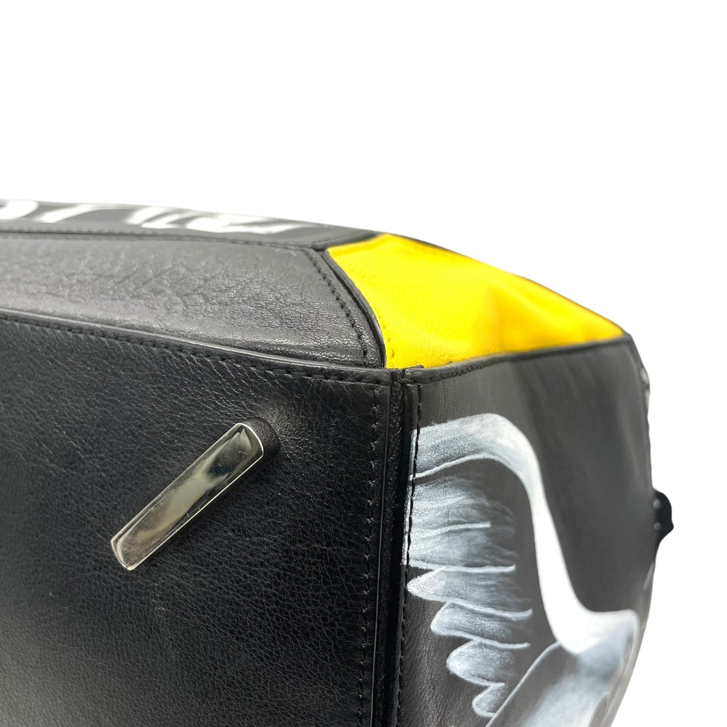 限定品 希少 極美品 LOEWE ロエベ パズルバッグ ラージ ミニボストン スタッズ アナグラム ロゴ チェーン ブラック 黒 マルチカラー メンズ レディース D