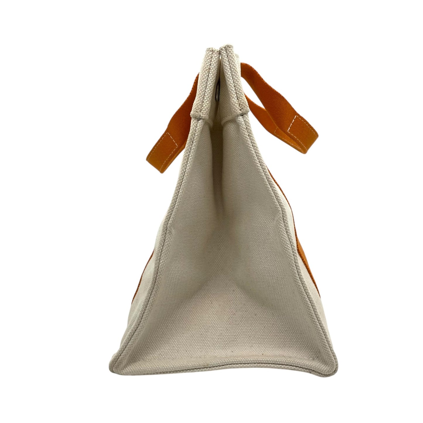 HERMES エルメス ボラボラPM ボラボラトート トートバッグ ハンドバッグ キャンバス アイボリー オレンジ シルバー金具 レディース B