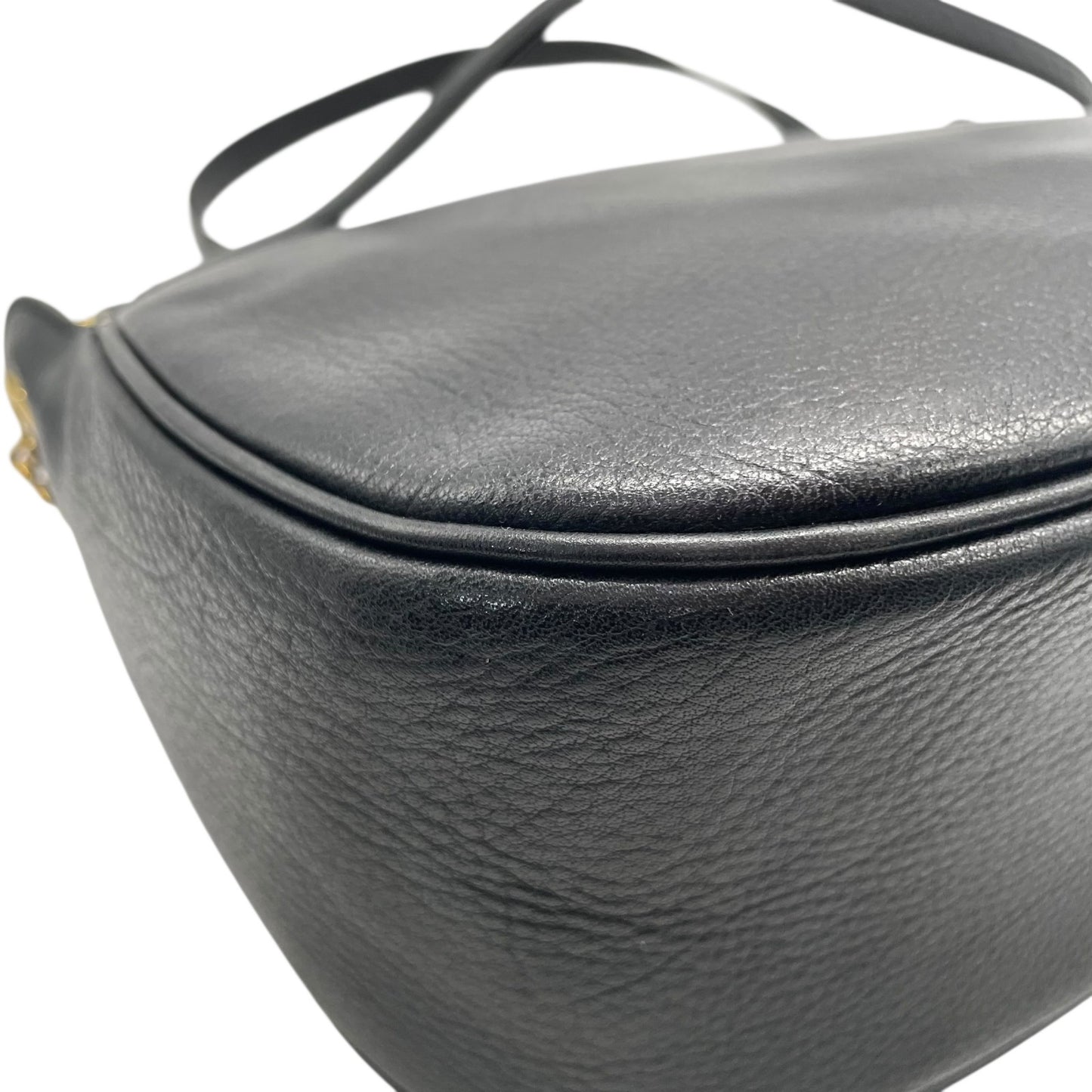 Mila Schn ミラショーン チェーンショルダーバッグ レザー 黒 ブラック 型押しロゴ ヴィンテージ U8