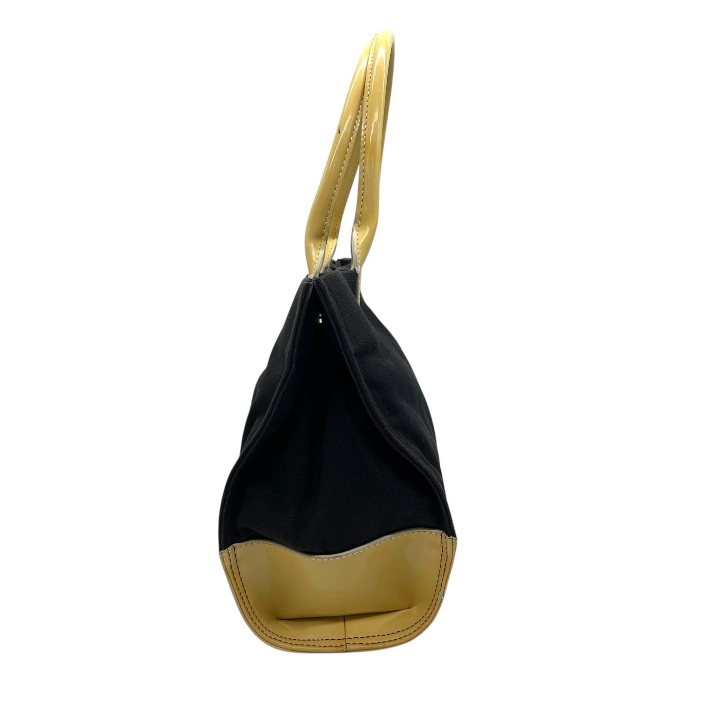 Tory Burch トリーバーチ トートバッグ エラ ロゴパッチ ビッグロゴ ダブルT 黒 ブラック×ベージュ キャンバス U8