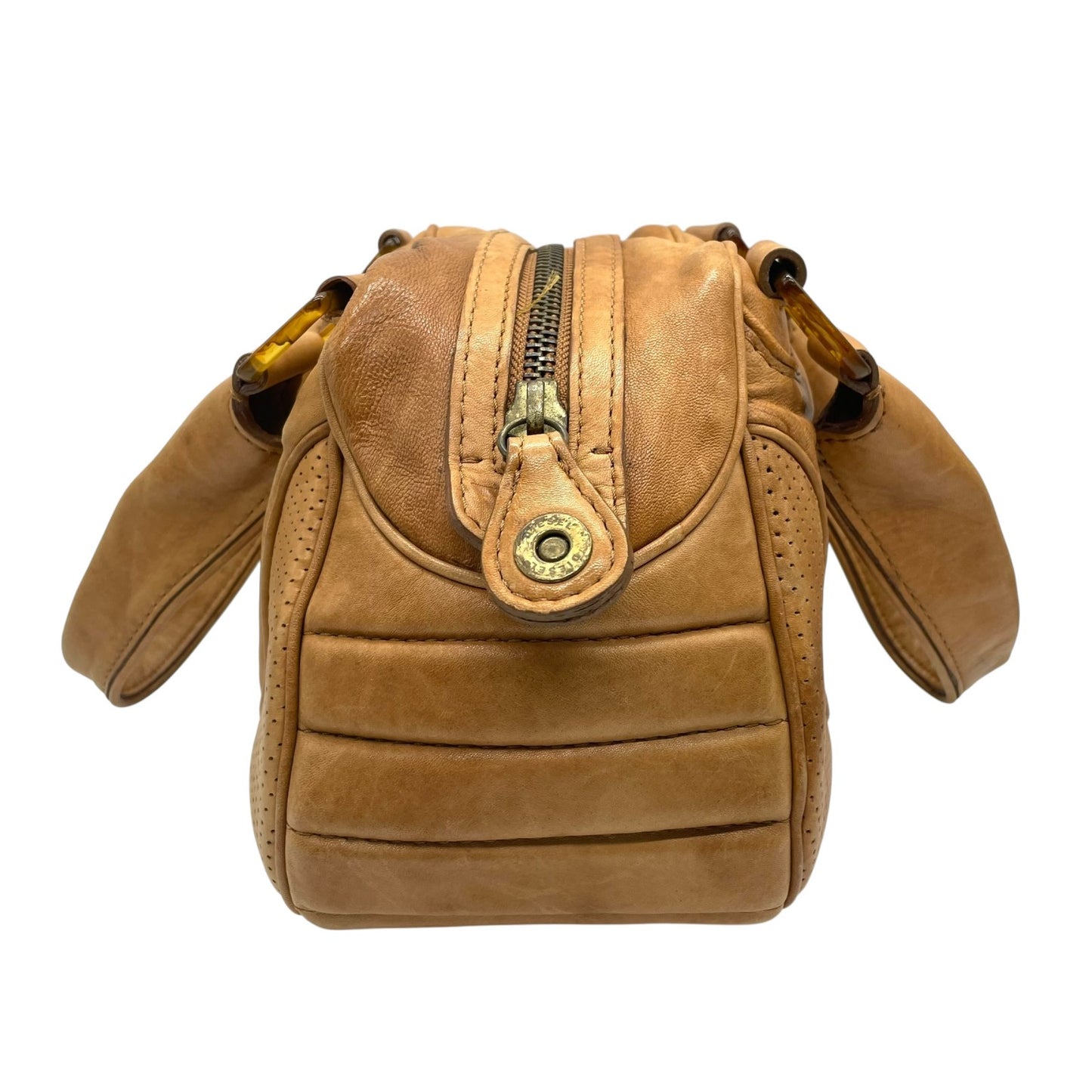 ディーゼル DIESEL ボストンバッグ レザー ブラウン 茶色 ロゴ型押し ヴィンテージ Y2K 00s vintage S84