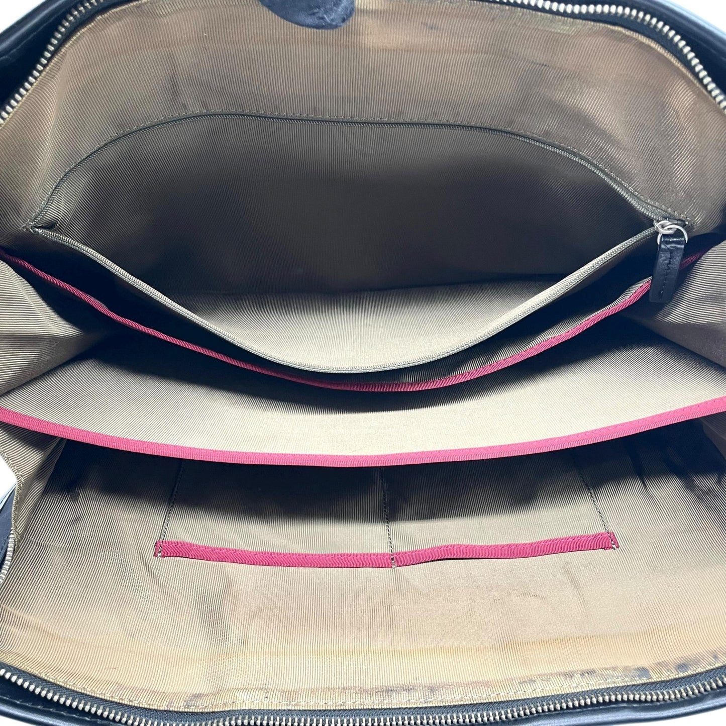 ポールスミス Paul Smith ビジネスバッグ ブリーフケース ナイロン×レザー 黒 ブラック マルチストライプ メンズ S14