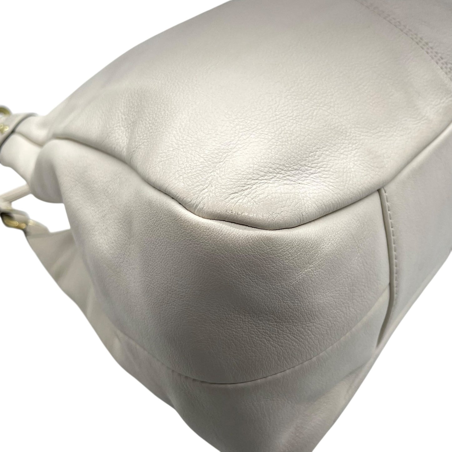 コーチ COACH ショルダーバッグ ワンショルダー レザー 白 ホワイト バックルデザイン 金金具 ゴールド金具 レディース T3