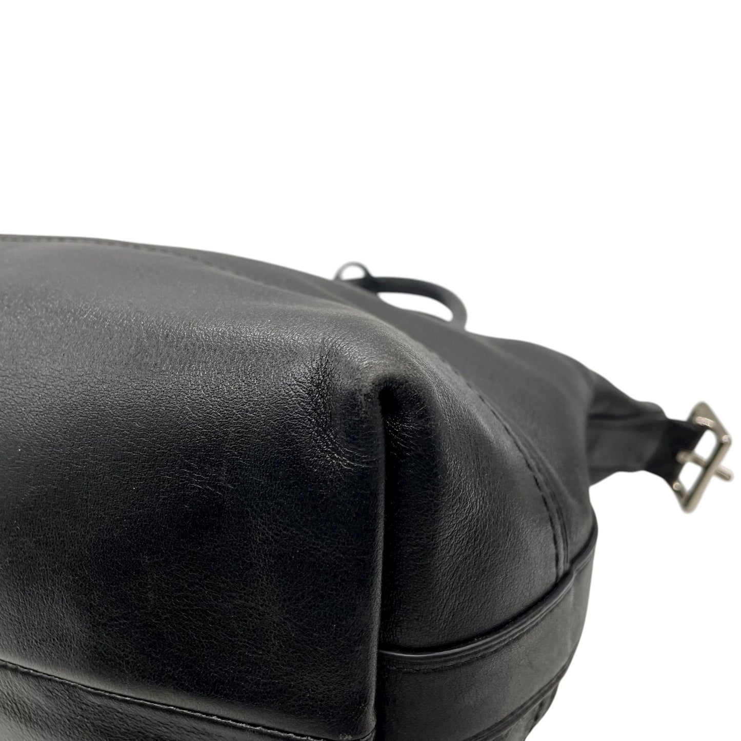 COACH コーチ 2WAYショルダーバッグ ハンドバッグ トートバッグ レザー タッセルチャーム付き ブラック 黒 S90