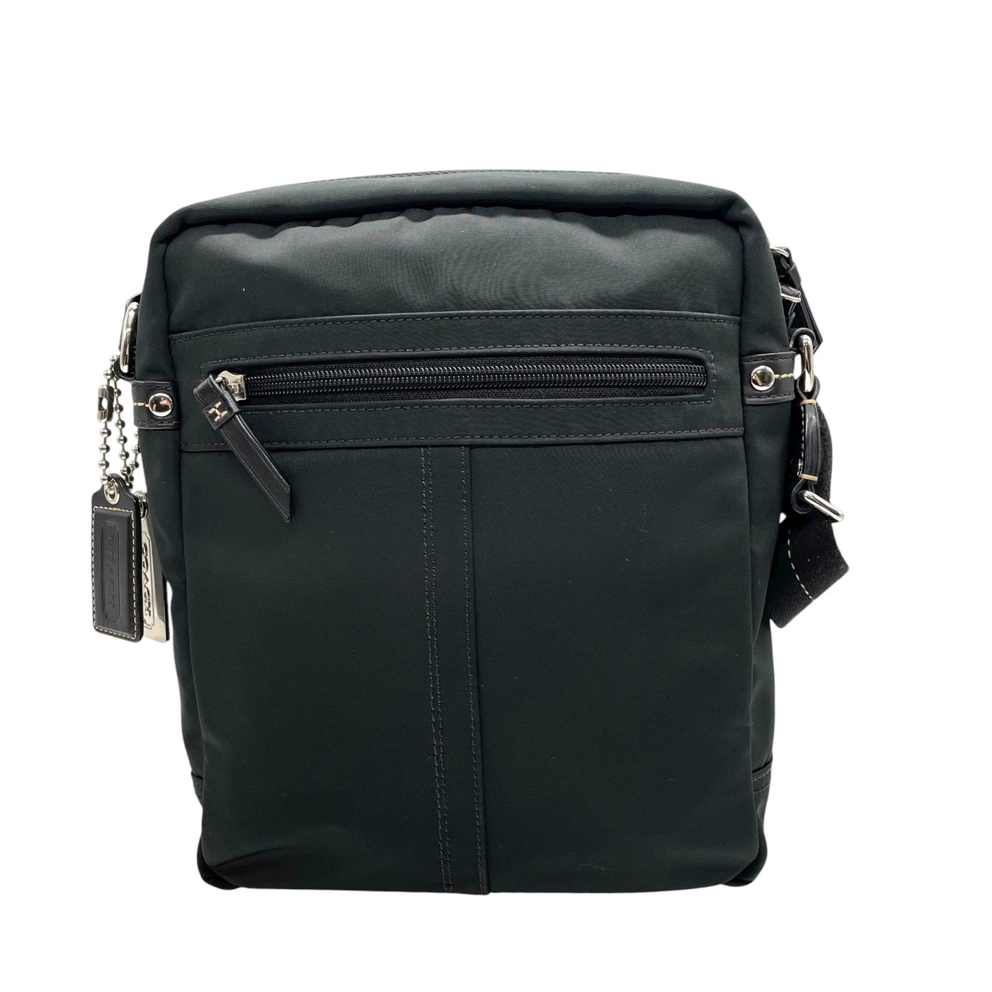 未使用級 美品 コーチ COACH ナイロン レザー ショルダーバッグ クロスボディ 70204 黒 ブラック 軽量 メンズ レディース S24