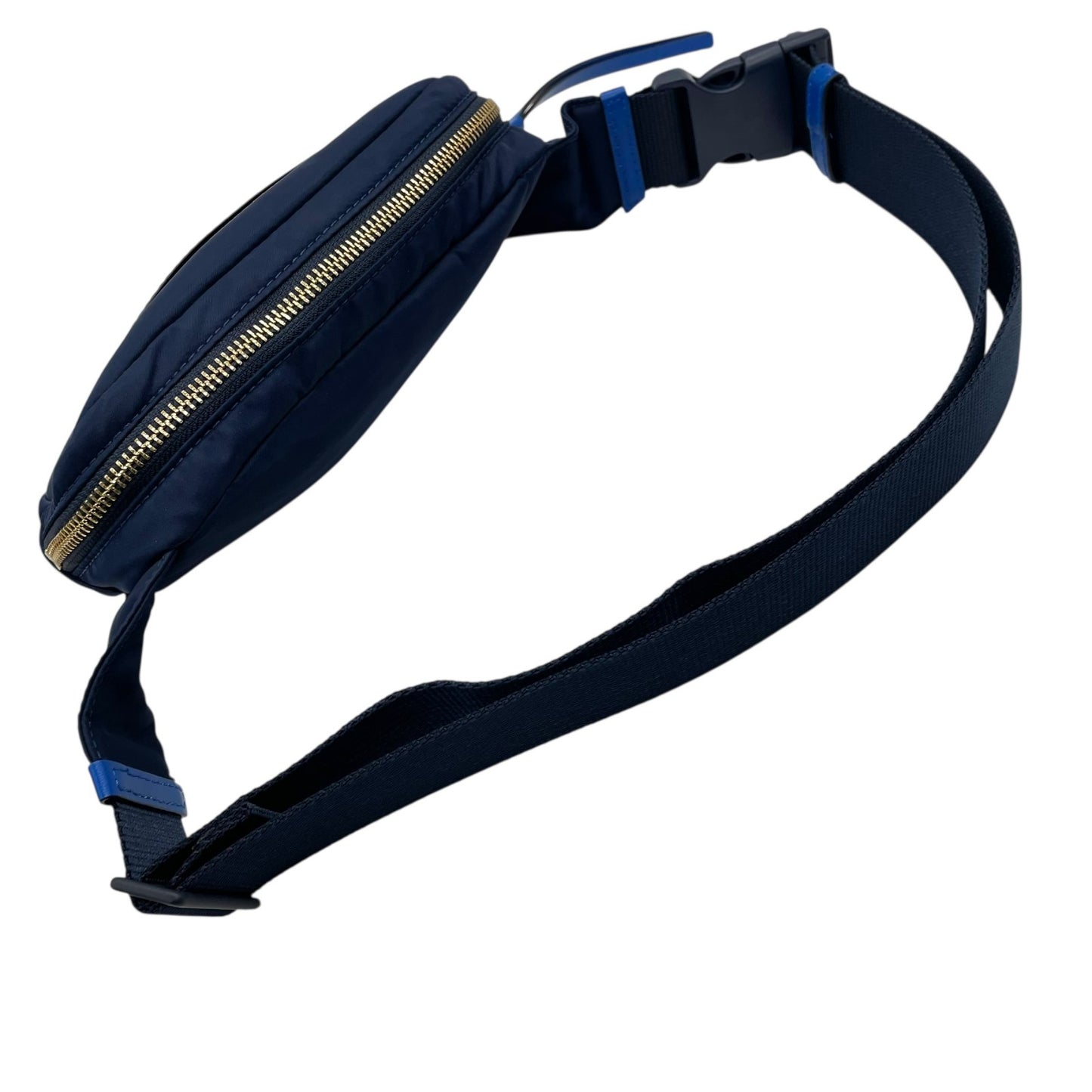未使用級 美品 トリーバーチ TORY BURCH ボディバッグ ウエストポーチ ショルダーバッグ ネイビー 紺 ブルー 青ナイロン レザー コンビ B1