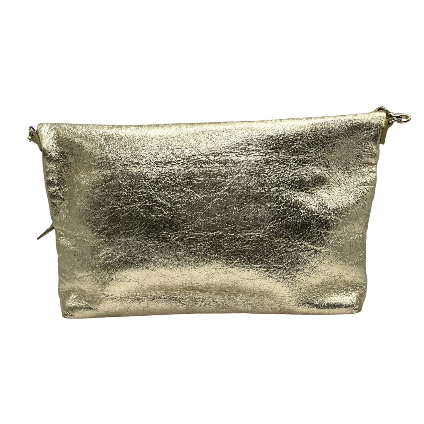 美品 ピンキーアンドダイアン Pinky & Dianne メタリック 金 ゴールド 2WAY ショルダーバッグ クラッチバッグ レザー調 T4