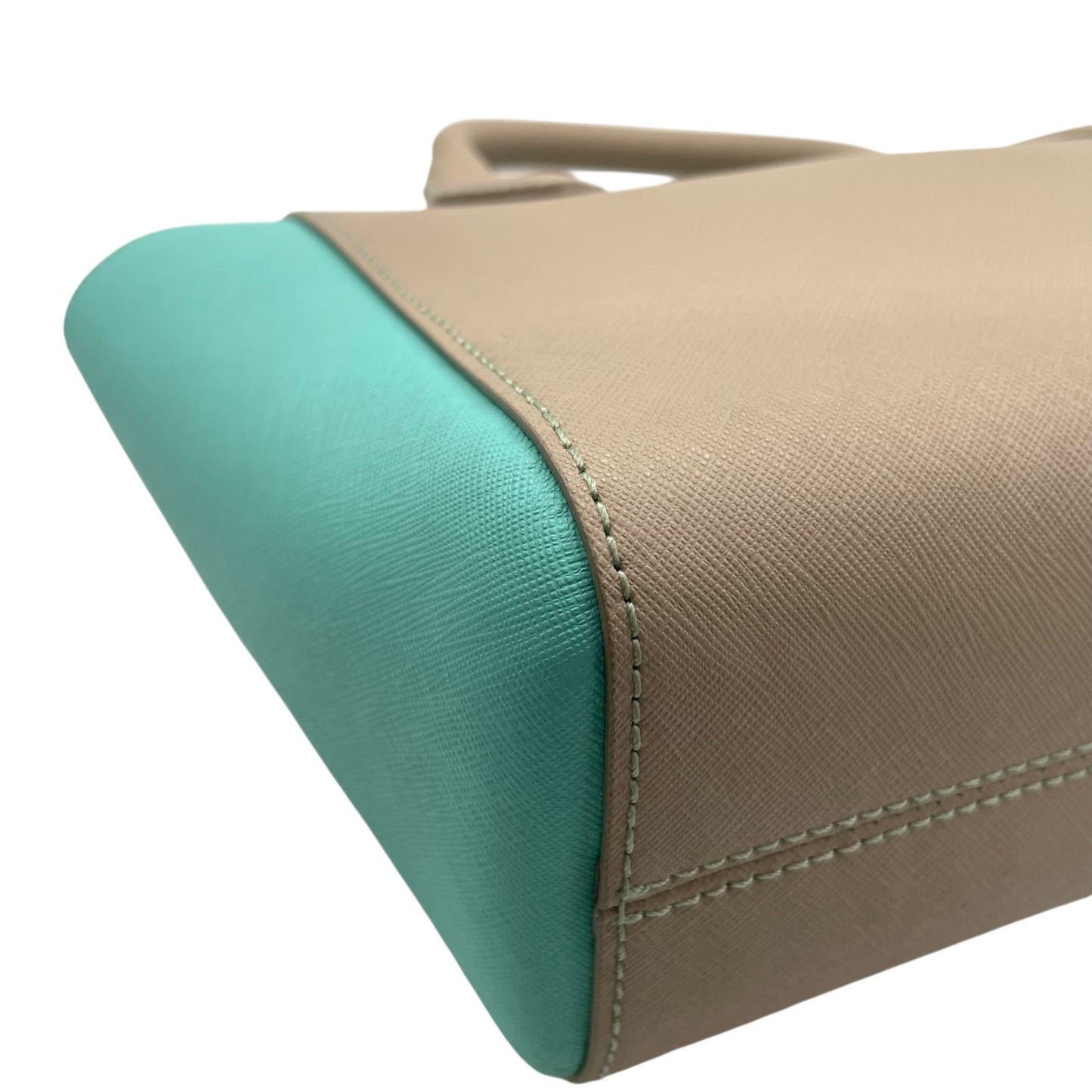 美品 ジルスチュアート JILLSTUART トートバッグ ショルダーバッグ 肩掛け 2WAY バイカラー ゴールド ポーチ付き ベージュ×ミントグリーン D2