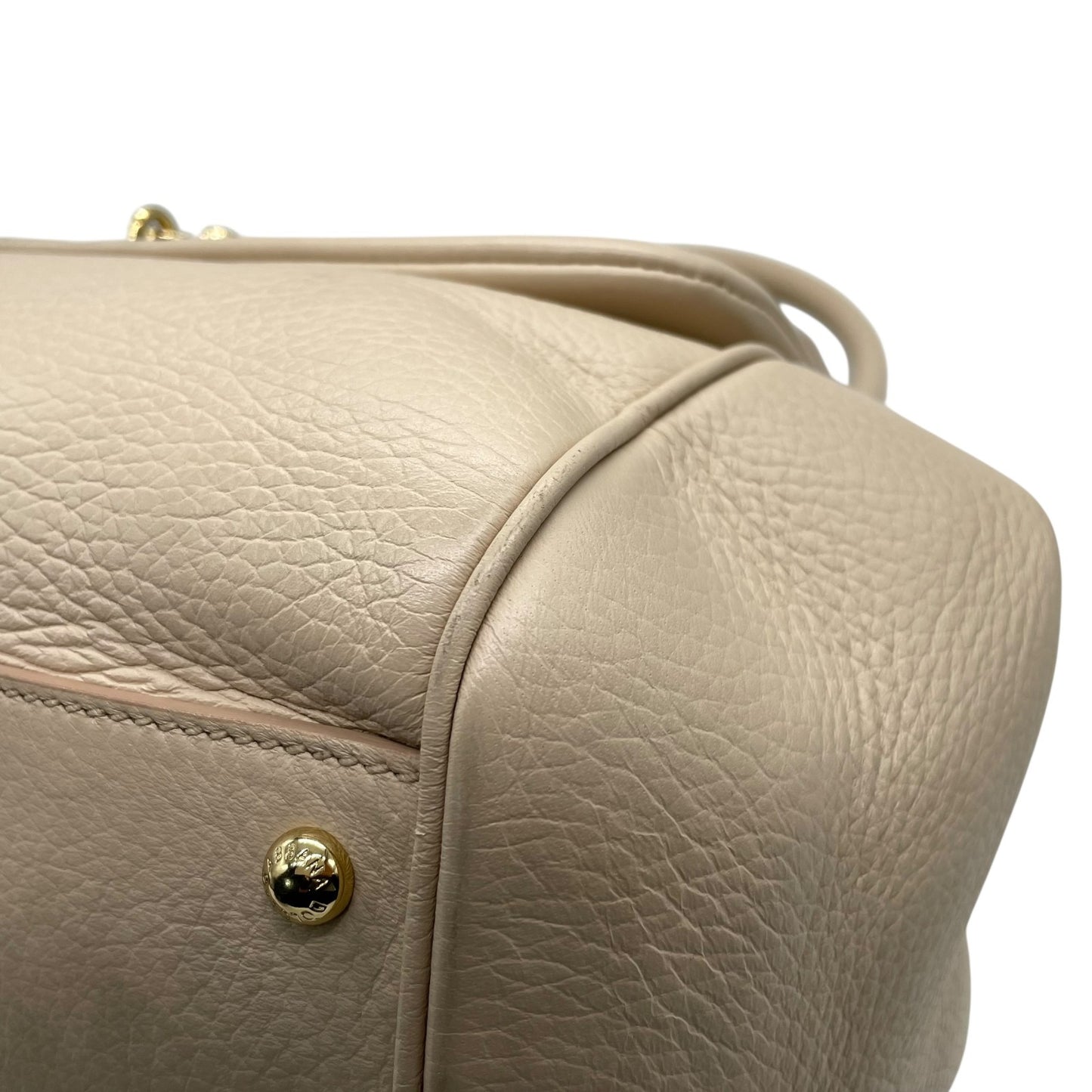 ドルチェ＆ガッバーナ Dolce&Gabbana ハンドバッグ SICILY シシリー ピンクベージュ レザー 肩掛け可 ゴールド金具 メダルタグ D&G ドルガバ ギャランティカード付き レディース D