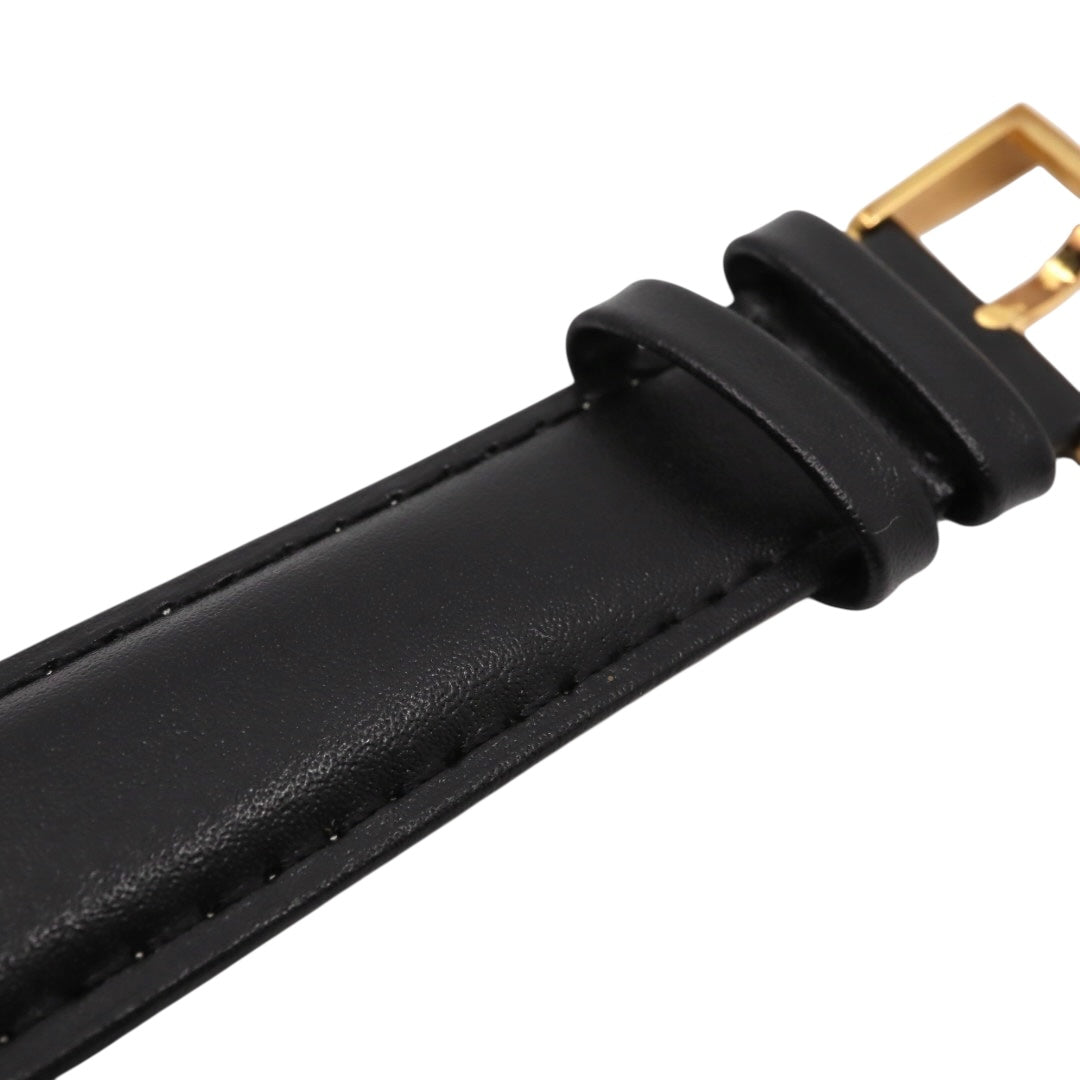 極美品 電池交換済 スワロフスキー 腕時計 5045371 レディース クオーツ ゴールド ブラックレザーベルト クリスタル アナログ ドレスウォッチ エレガント ラグジュアリー スワンロゴ スイス製 クリーニング済み G3