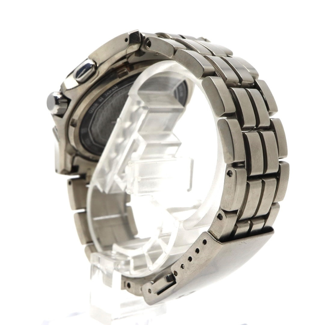 【稼働品／クリーニング済】セイコー SEIKO ブライツ 7B22-0AC0 腕時計 メンズウォッチ ソーラー電波 チタン ブラック文字盤 シルバー デイト アナログ ビジネスシーン カジュアル 軽量モデル G3