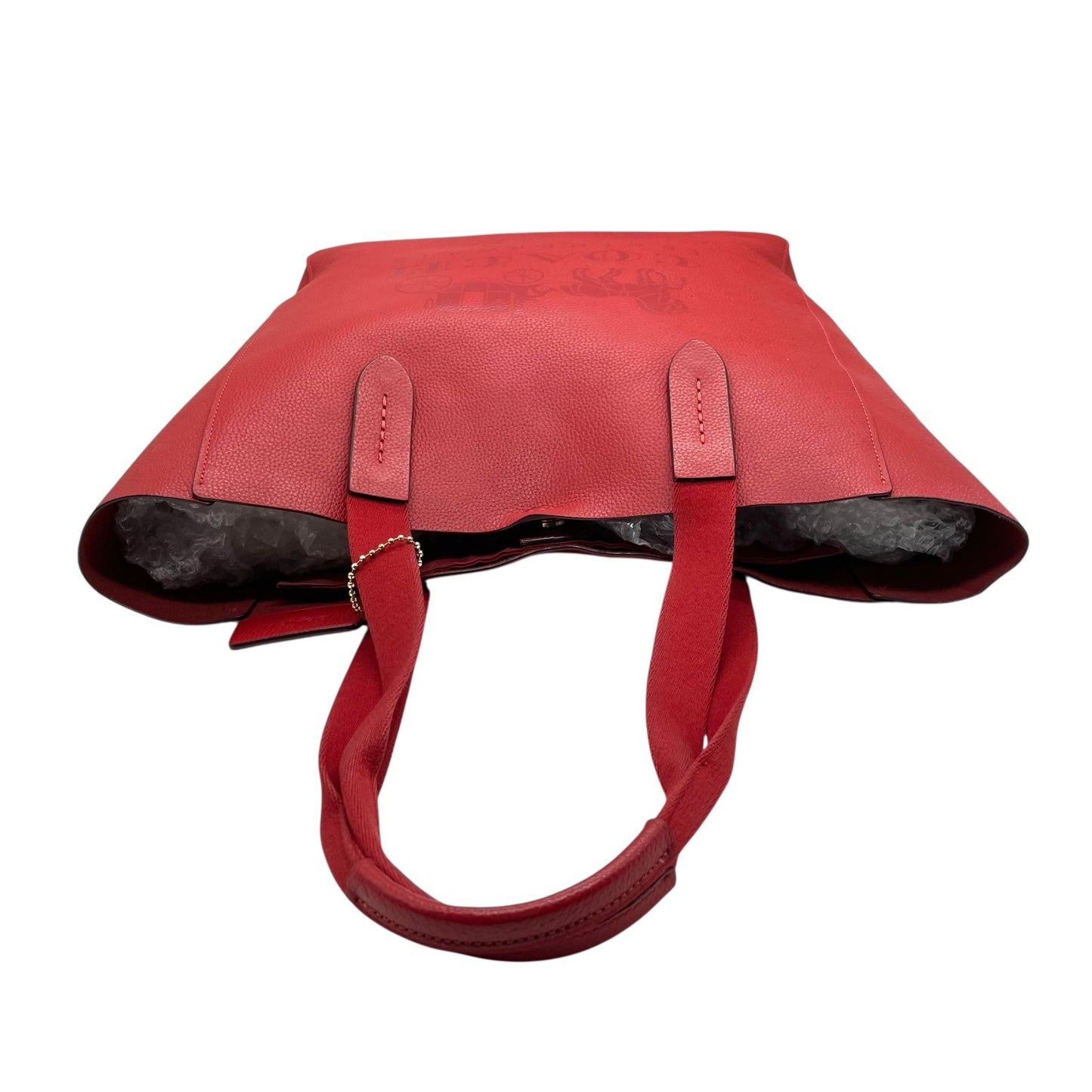 COACH コーチ トートバッグ 赤 レッド レザー ゴールド金具 肩掛け可 A4収納可 25099 ロゴ 馬車柄 レディース U11