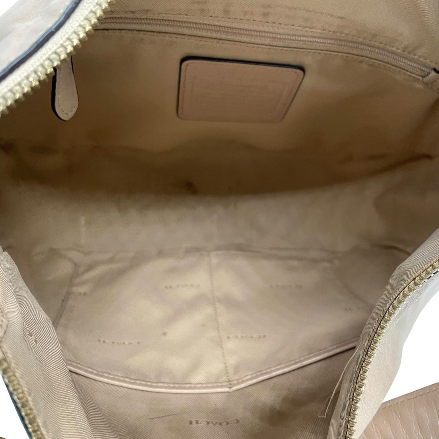 COACH コーチ チェルシー ワンショルダーバッグ ハンドバッグ ピンクベージュ レザー ゴールド金具 ホーボー 肩掛け可 ロゴ レディース T4