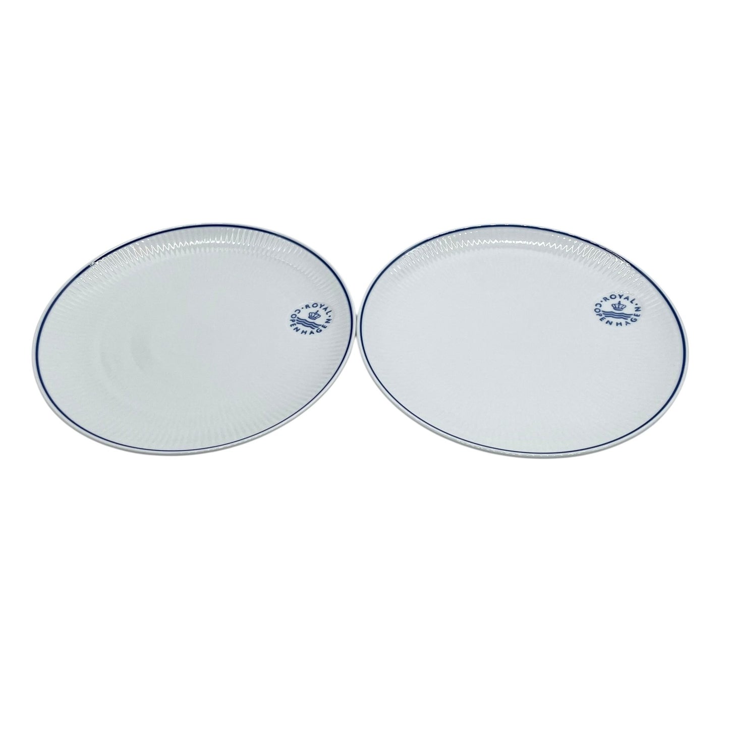 未使用 美品 Royal Copenhagen ロイヤルコペンハーゲン ブルーライン 丸皿 クーププレート 23cm 2枚セット 食器 箱付き