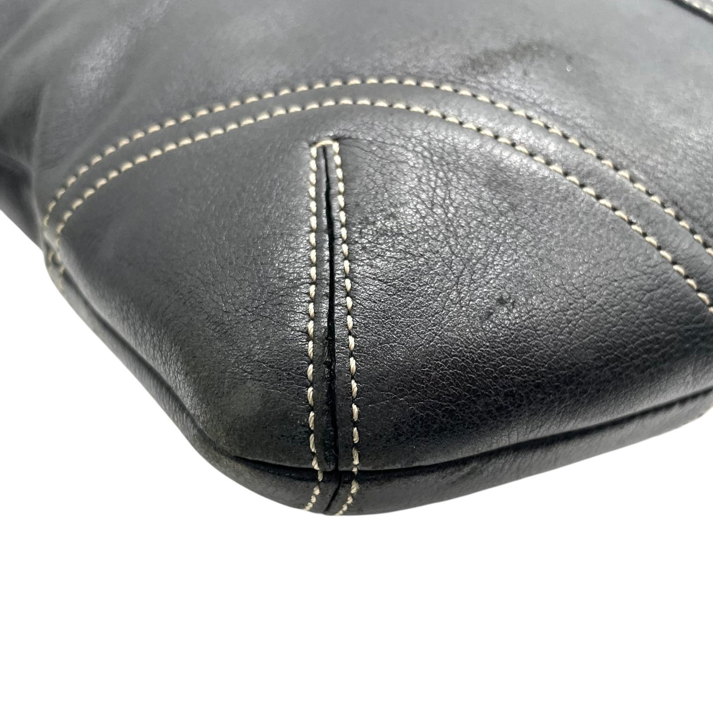 コーチ COACH ショルダーバッグ 9549 レザー 黒 ブラック シルバー金具 ホワイトステッチ 肩掛け 通勤 通学 E5