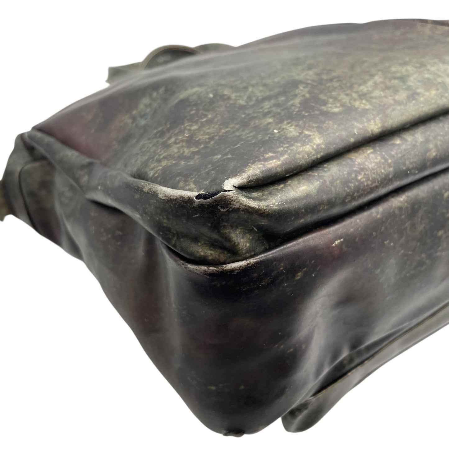 ジャンポールゴルチエ ビジネスバッグ 2WAY ショルダーバッグ Vサイバー 玉虫色 メタリック PVC レザー A4 PC収納可 廃盤 希少 メンズ レディース ユニセックス 通勤 通学 ブリーフケース ヴィンテージ 10