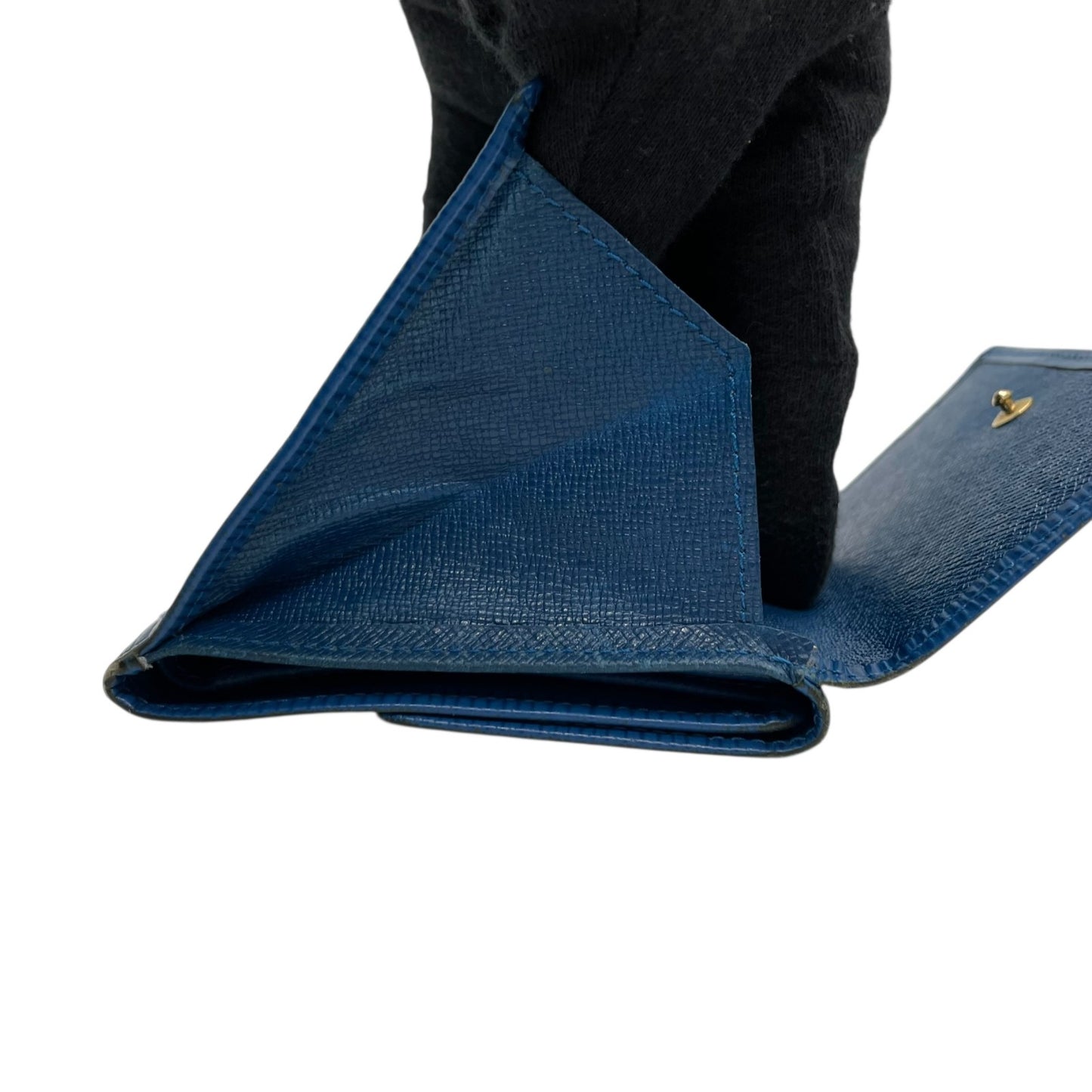 LOUIS VUITTON ルイヴィトン 三つ折り財布 エピ ポルトモネ ビエ カルト クレディ M63485 青 ブルー レザー M4
