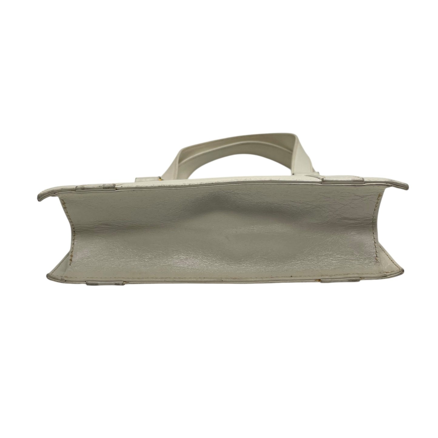 Salvatore Ferragamo サルヴァトーレフェラガモ ヴィンテージ ハンドバッグ レザー ホワイト ゴールド金具 K7