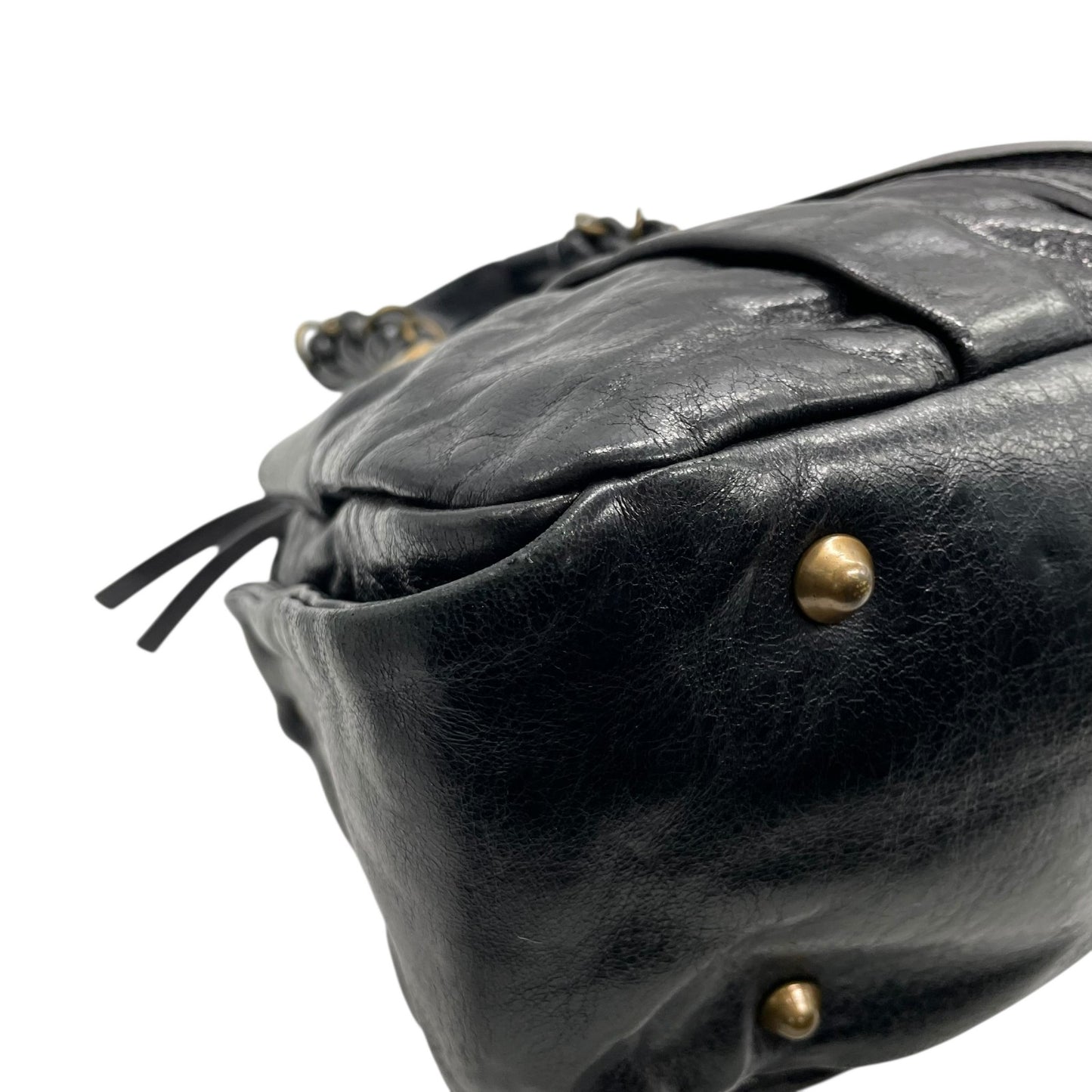 クロエ Chloé エロイーズ Eloise レザー ハンドバッグ ブラック ゴールド金具 編み込みハンドル Y2K 2000s ヴィンテージ レザーバッグ