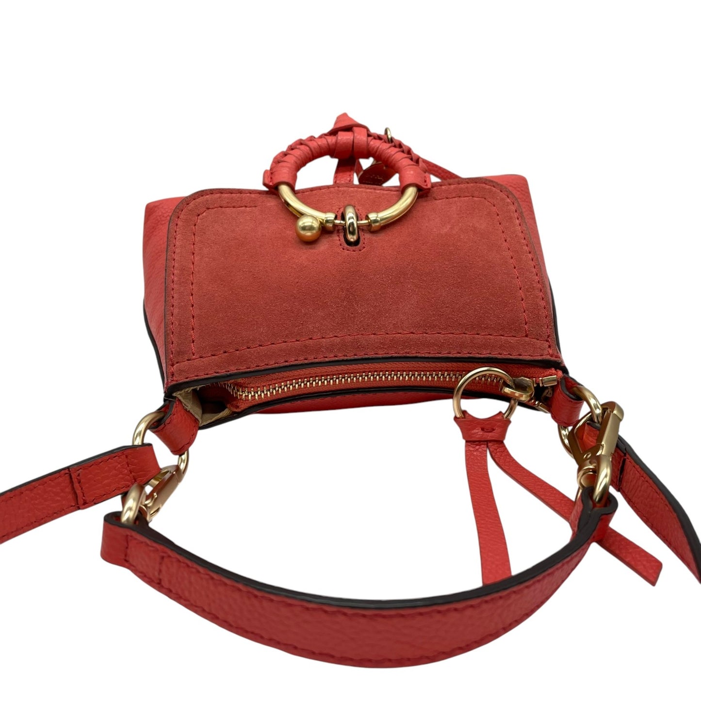 美品 シーバイクロエ ２WAY ハンドバッグ ショルダー ジョアンミニ スウェード レザー ピンク レディース フラップ K7