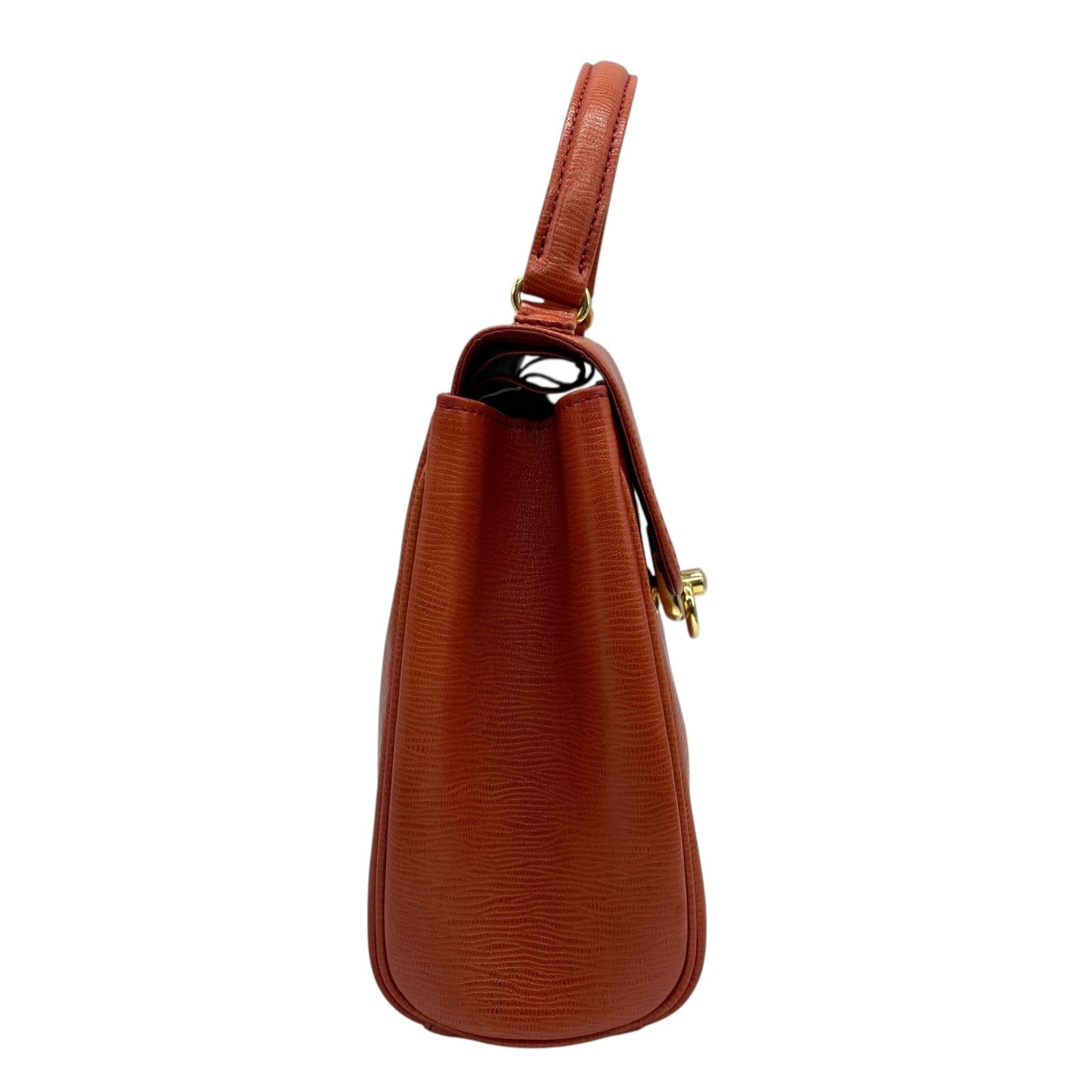 Excellent Authentic Gianni Versace 2WAY Handbag Shoulder Bag Leather Brown Orange Gold Hardware Crossbody Ladies