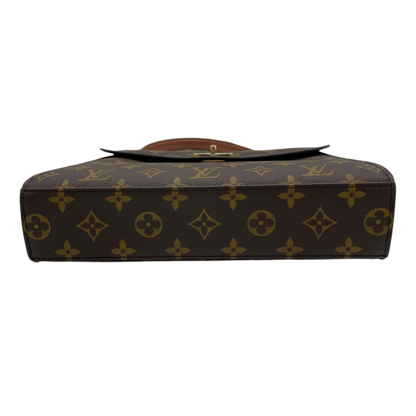 Authentic LOUIS VUITTON Monogram Marzelive Handbag M51379 Brown PVC Leather Gold Hardware Top Handle Flap Closure Women's