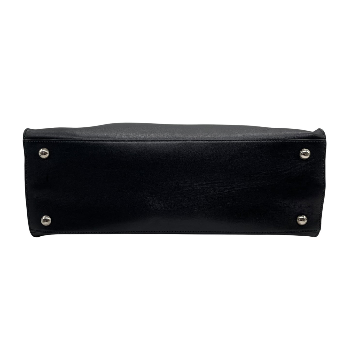 極美品 Salvatore Ferragamo フェラガモ ガンチーニ ハンドバッグ ワンショルダー 黒 ブラック レザー シルバー金具 DY-21 肩掛け可 メンズ レディース E