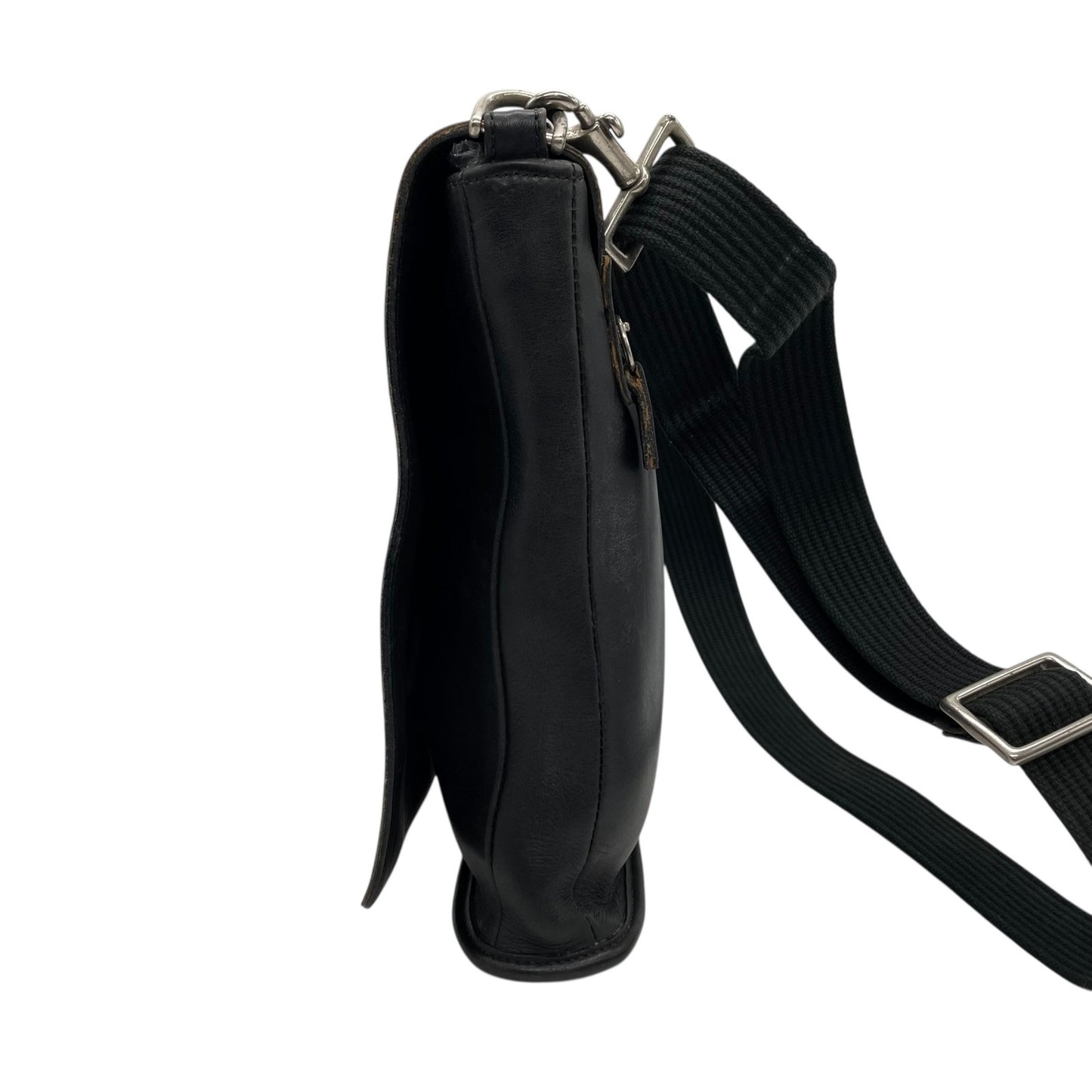 希少 COACH コーチ ショルダーバッグ メッセンジャー 肩掛け 斜め掛け USA製 グラブタンレザー 黒 ブラック シルバー金具 9431 ヴィンテージ オールレザー 本革 U12