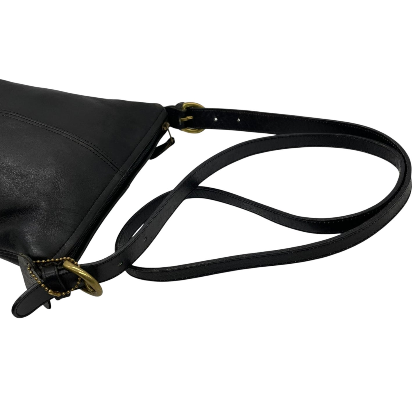 希少 COACH オールドコーチ ヴィンテージ ショルダーバッグ クロスボディ 斜め掛け オールレザー フルグレイン 黒 ブラック ゴールド金具 バケツ型 403