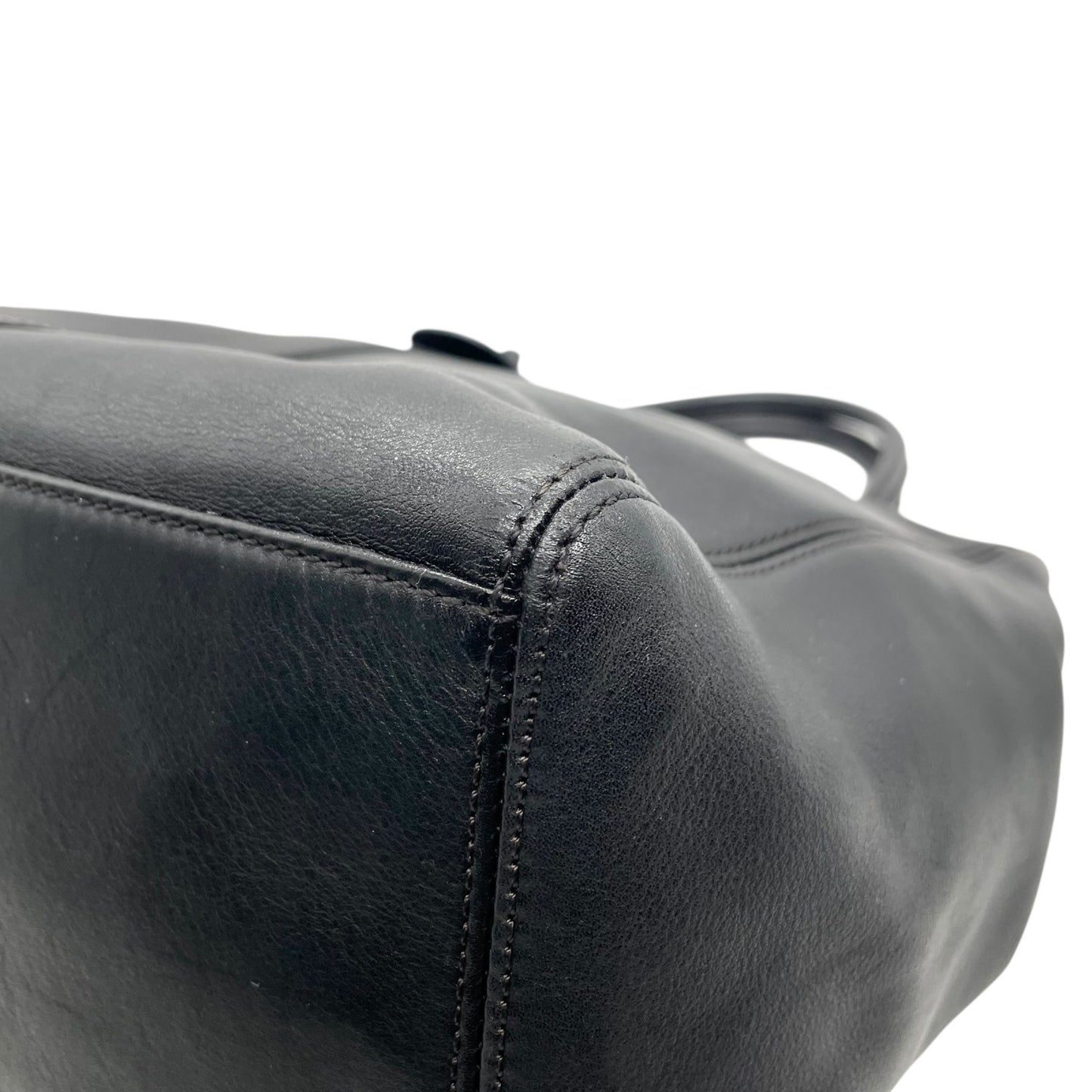 CHANEL シャネル トートバッグ ブラック 黒 カーフレザー 本革 ココマーク ターンロック ハンドバッグ 大容量 ヴィンテージ シール有 正規品 C