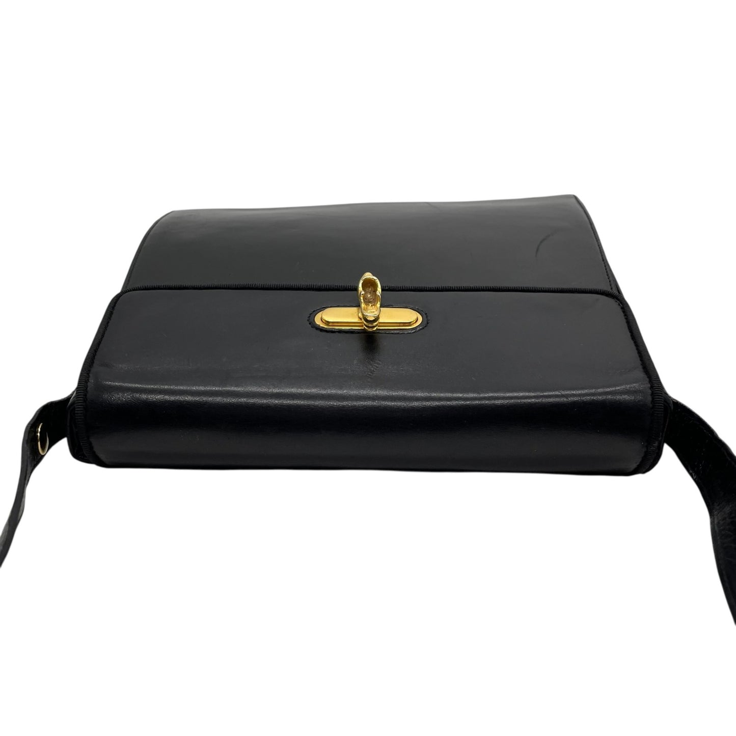 Salvatore Ferragamo フェラガモ ショルダーバッグ ブラック レザー ゴールド金具 斜め掛け可 ヴィンテージ レディース B