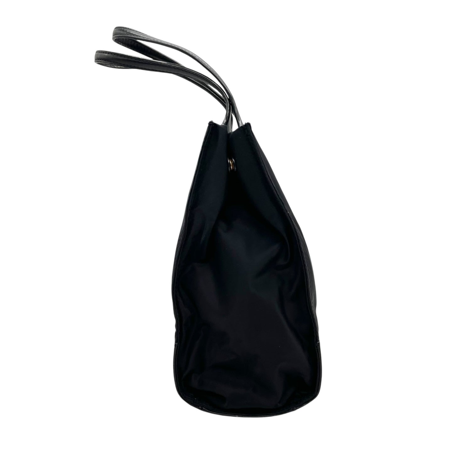 美品 TORY BURCH トリーバーチ エラ トートバッグ ブラック ナイロン レザー ゴールド金具 ロゴ 肩掛け可 レディース U17