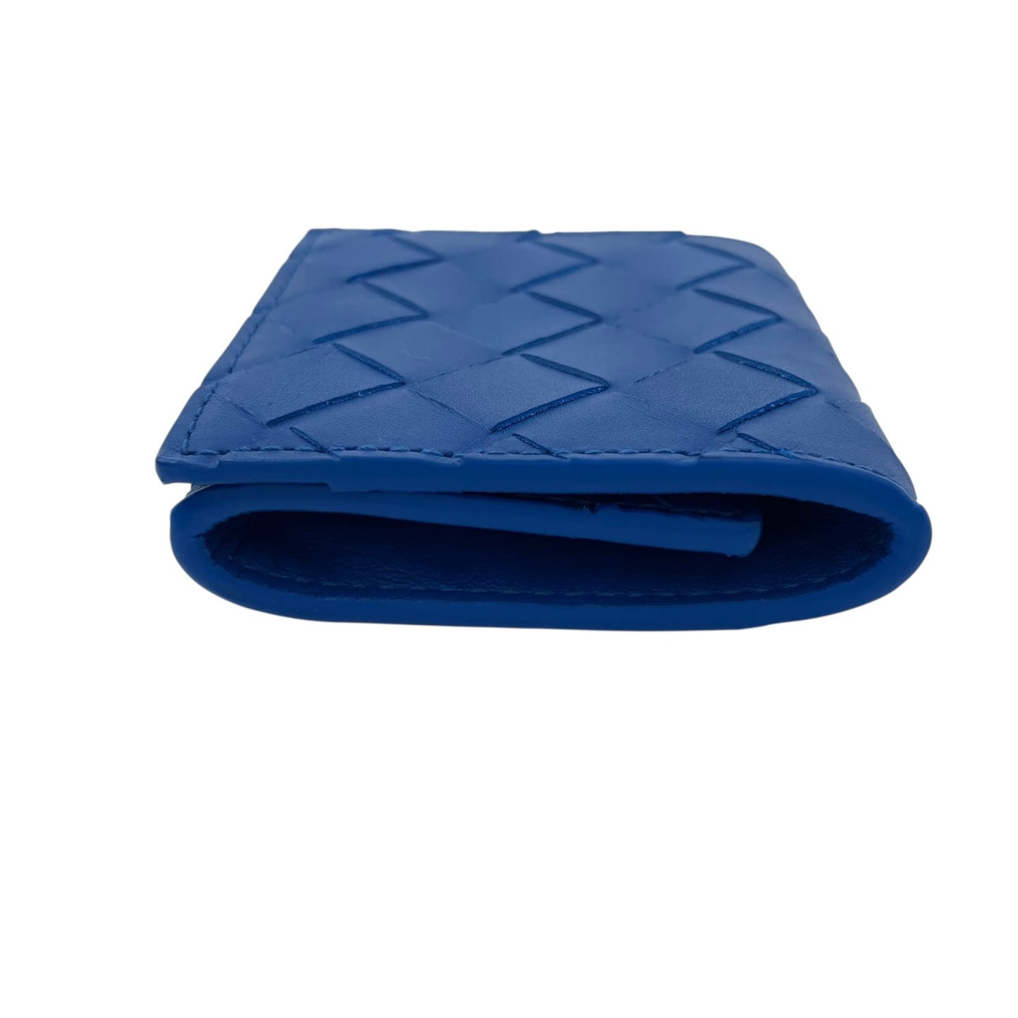 【新品同様】 BOTTEGA VENETA ボッテガヴェネタ マキシイントレチャート コインケース（小銭入れ） レザー ブルー 保存箱付き 正規品 ユニセックス M5