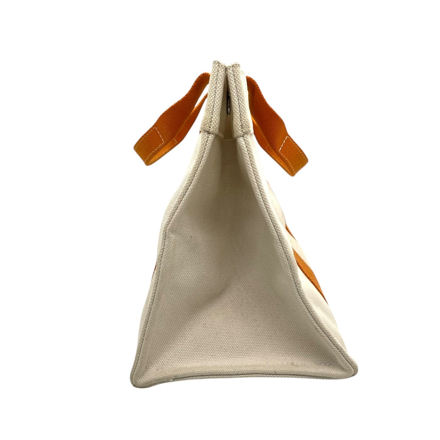 HERMES エルメス ボラボラPM ボラボラトート トートバッグ ハンドバッグ キャンバス アイボリー オレンジ シルバー金具 レディース B