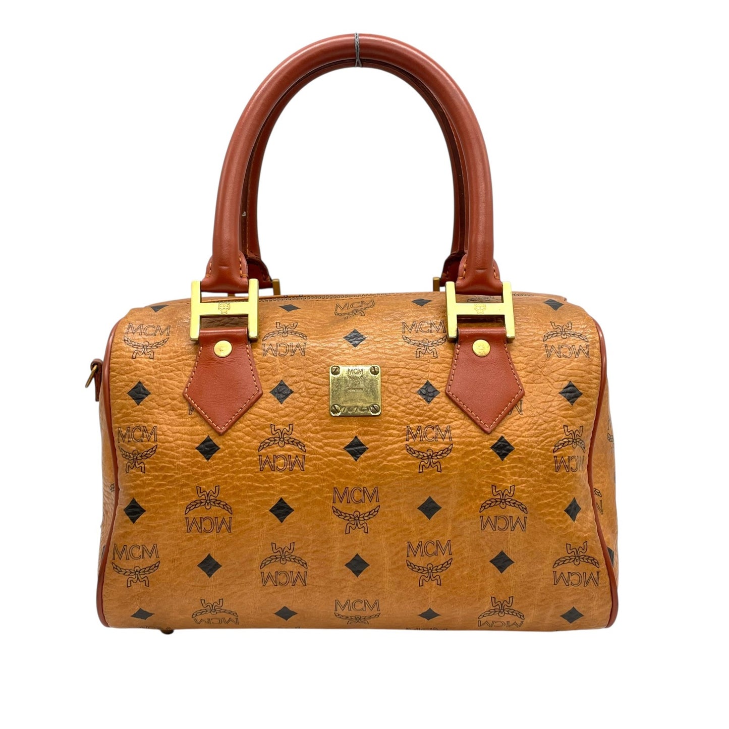 MCM エムシーエム ヴィセトス柄 ボストンバッグ 2WAY ハンドバッグ ショルダーバッグ レザー ブラウン 茶色 ヴィンテージ C