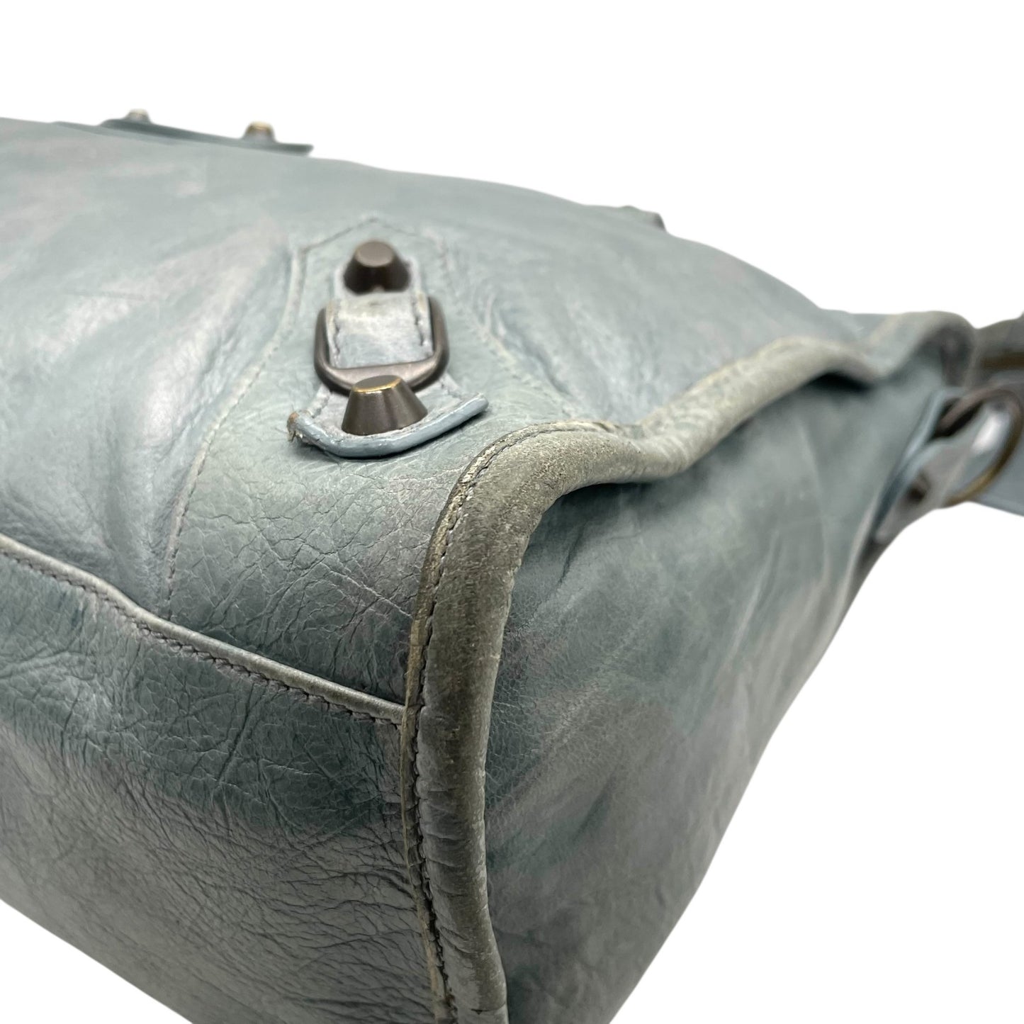 バレンシアガ BALENCIAGA ザ・シティ The City ハンドバッグ 2WAY ショルダーバッグ グレー レザー ヴィンテージ C7