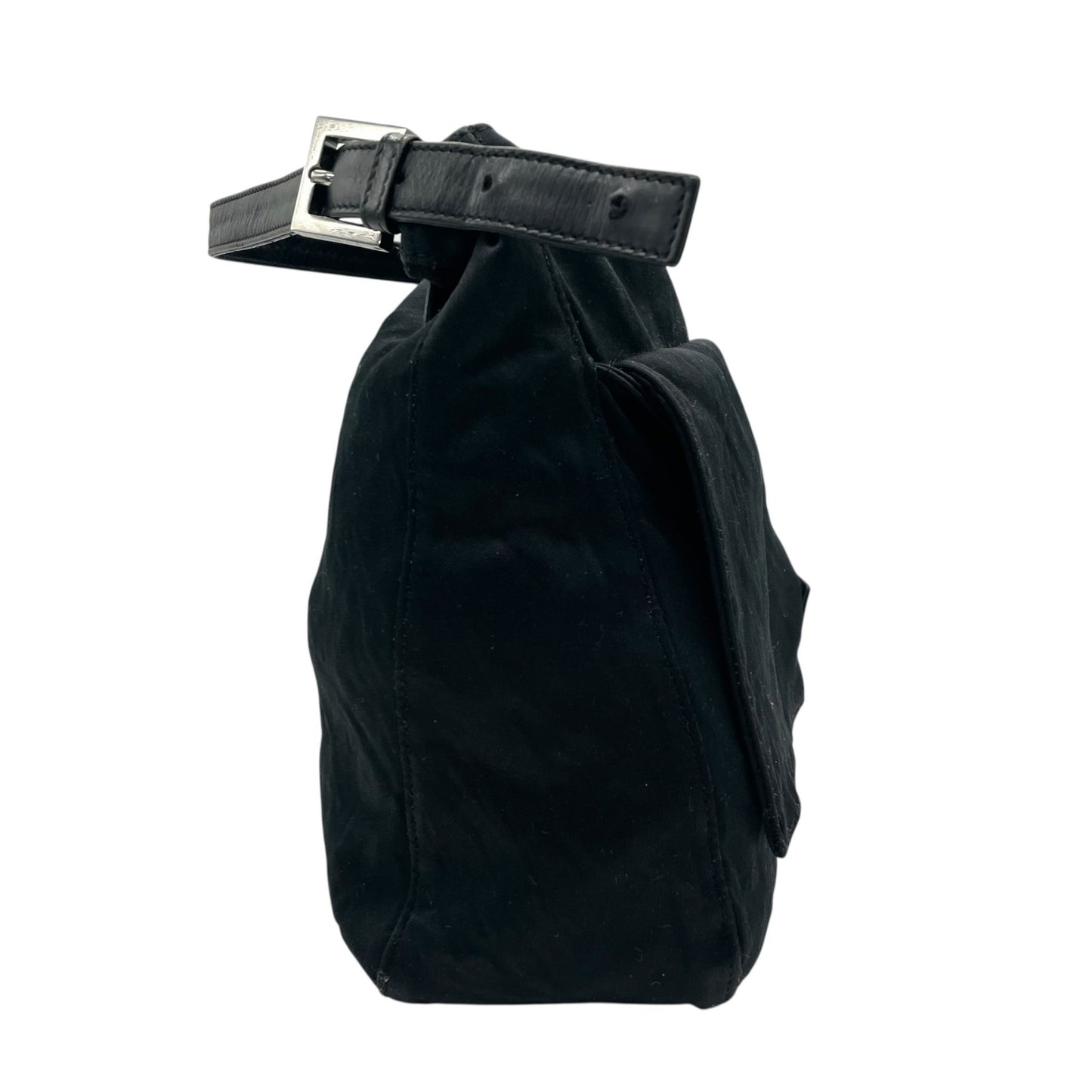 フェンディ FENDI マンマバケット ヴィンテージ ショルダーバッグ 黒 ブラック FFロゴ シルバー金具 K13