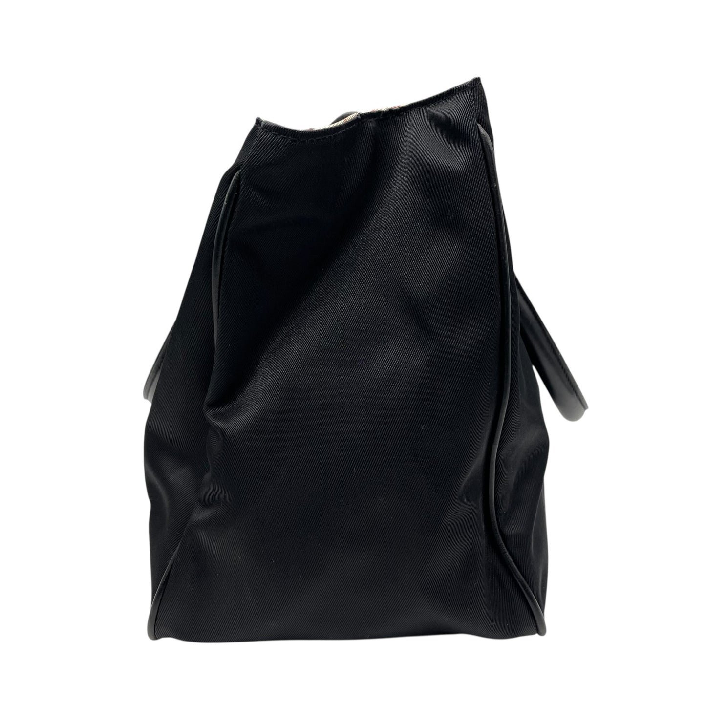 BURBERRY BLUE LABEL バーバリーブルーレーベル トートバッグ ブラック ナイロン 内装ノバチェック A4収納可 ハンドバッグ ロゴ シンプル 通勤通学にも最適 B5