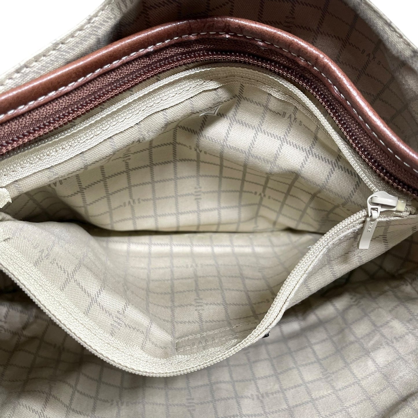 ダックス DAKS トートバッグ ナイロン×レザー ベージュ 茶色 ブラウン A4収納可 レディース メンズ兼用 S68