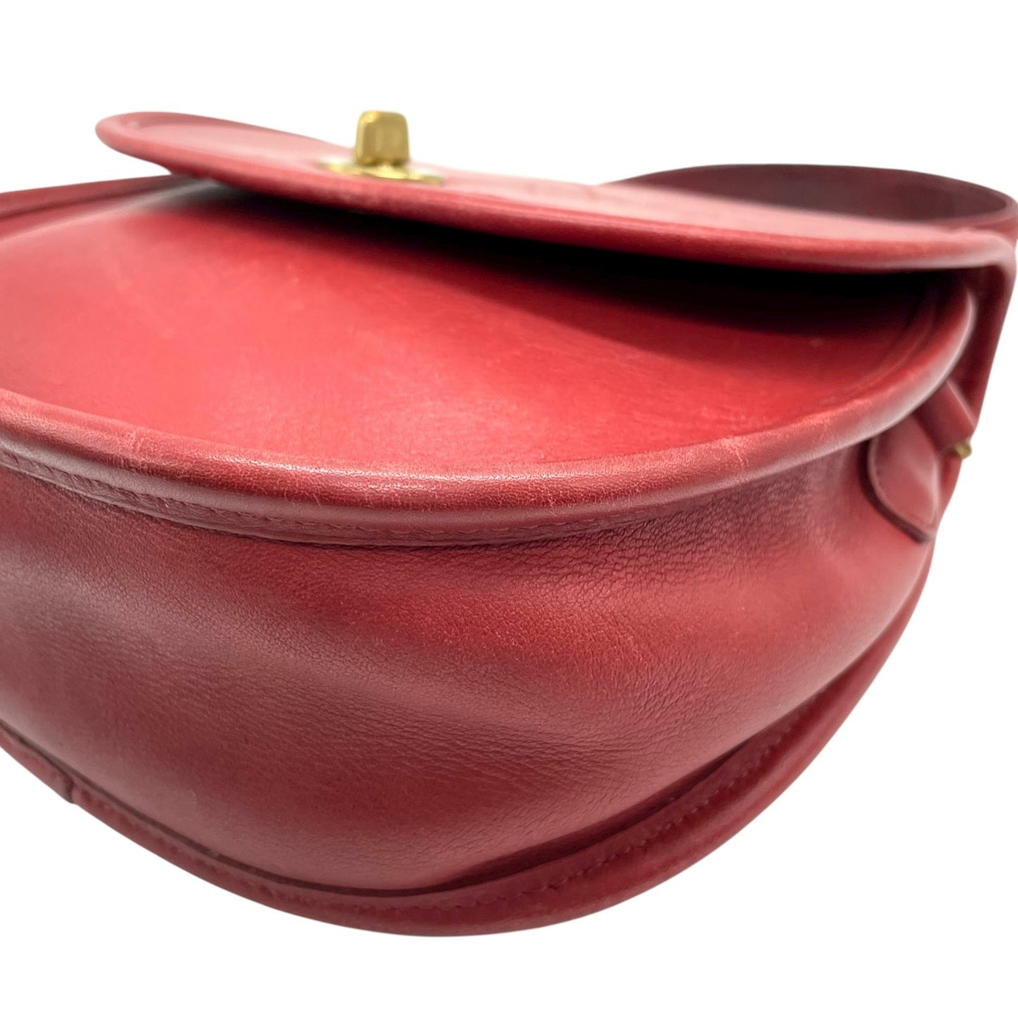 希少 COACH コーチ ショルダーバッグ ターンロック レザー 2WAY ハンドバッグ レッド 赤 S90 オールドコーチ グラブタンレザー vintage