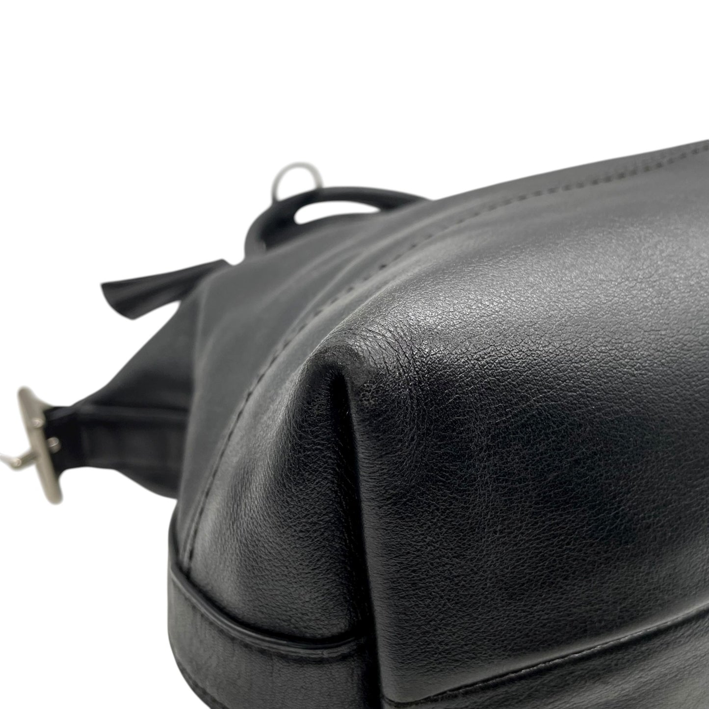 COACH コーチ 2WAYショルダーバッグ ハンドバッグ トートバッグ レザー タッセルチャーム付き ブラック 黒 S90