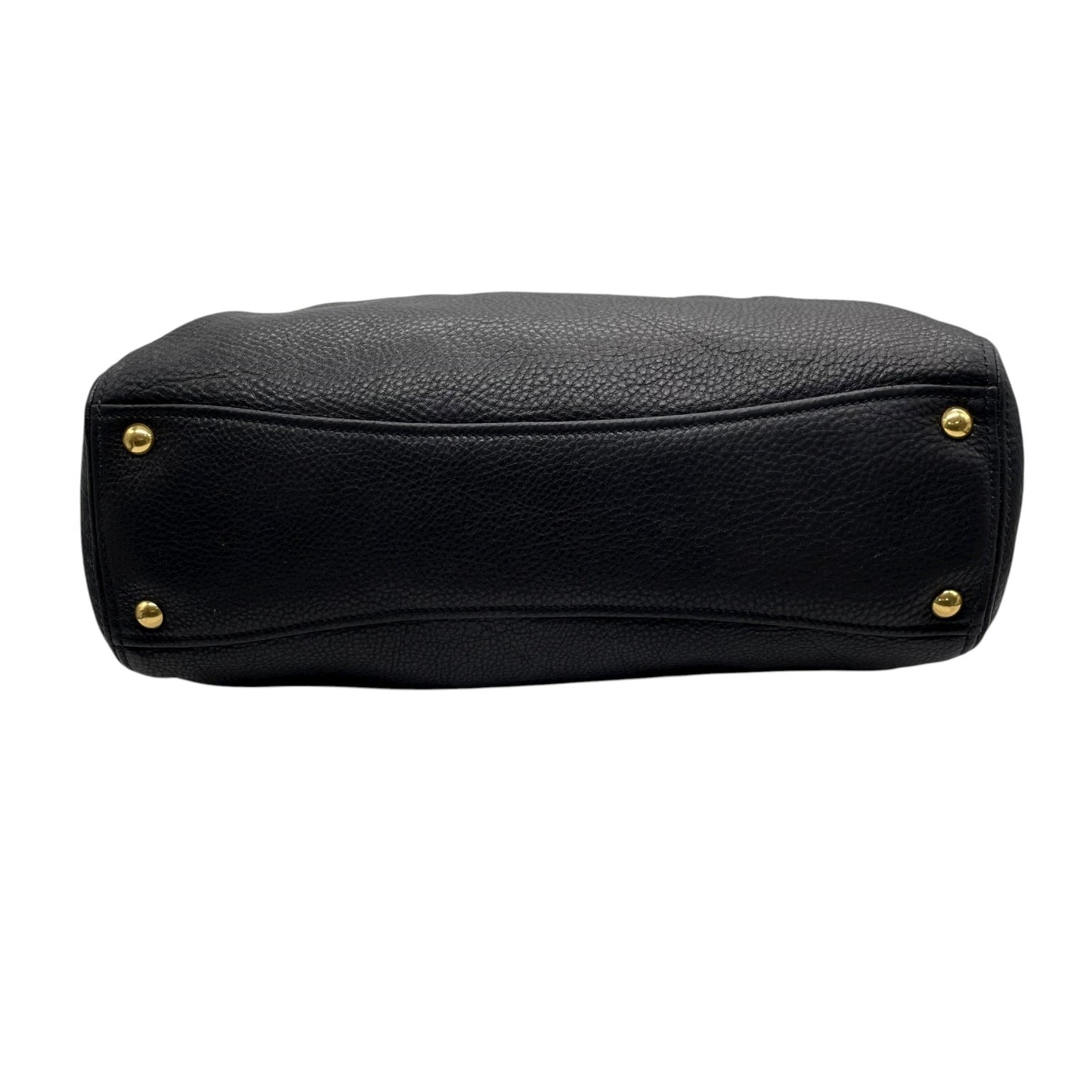 美品 ミュウミュウ MIU MIU レザー トートバッグ 2WAY ショルダー A4対応 黒 ブラック 金金具 ゴールド金具 D