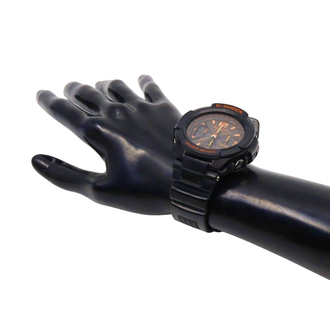 美品 CASIO カシオ G-SHOCK グラビティマスター GW-3000B ブラック オレンジ タフソーラー 電波ソーラー マルチバンド6 クロノグラフ スカイコックピット アナログ メンズ ウォッチ 腕時計 G4