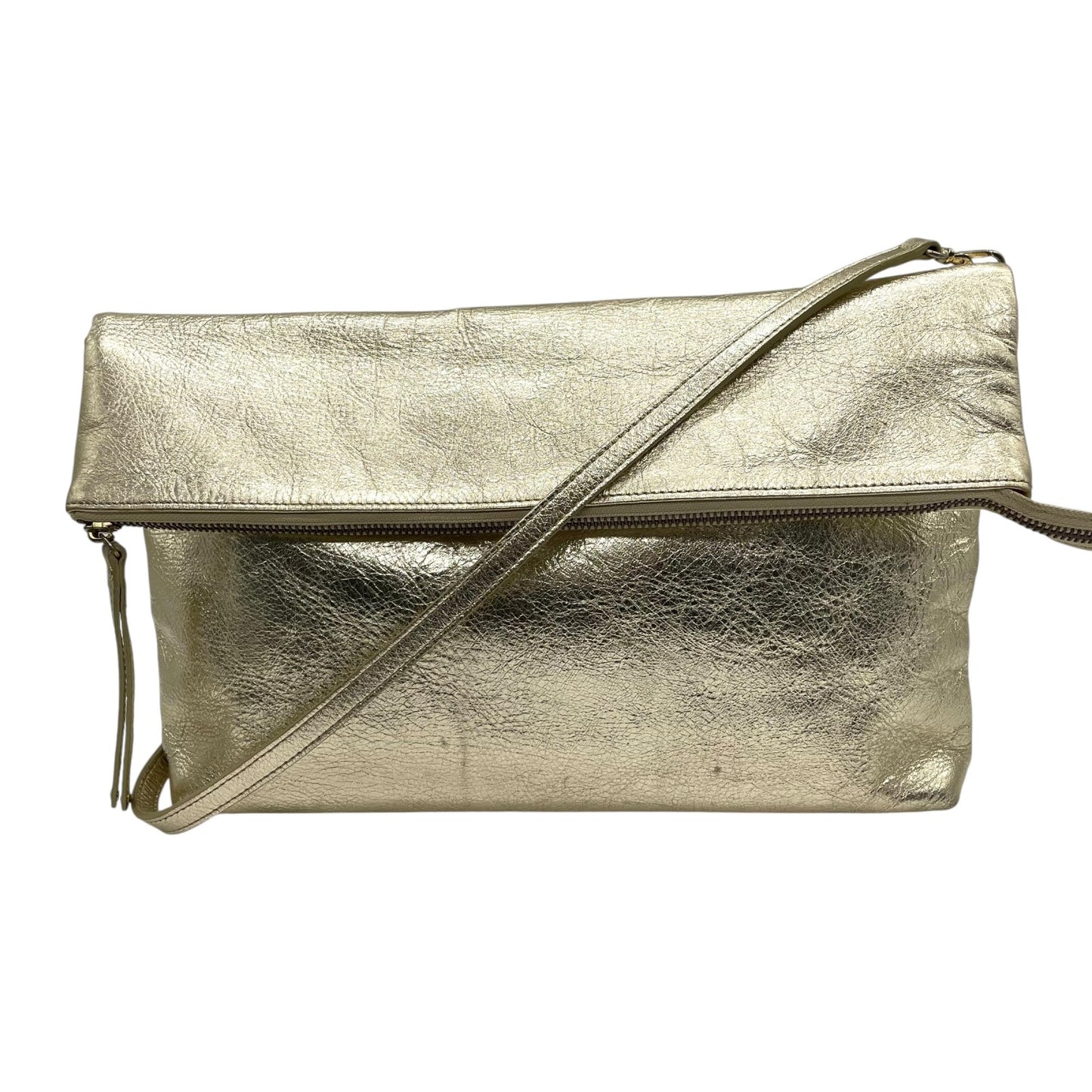 美品 ピンキーアンドダイアン Pinky & Dianne メタリック 金 ゴールド 2WAY ショルダーバッグ クラッチバッグ レザー調 T4