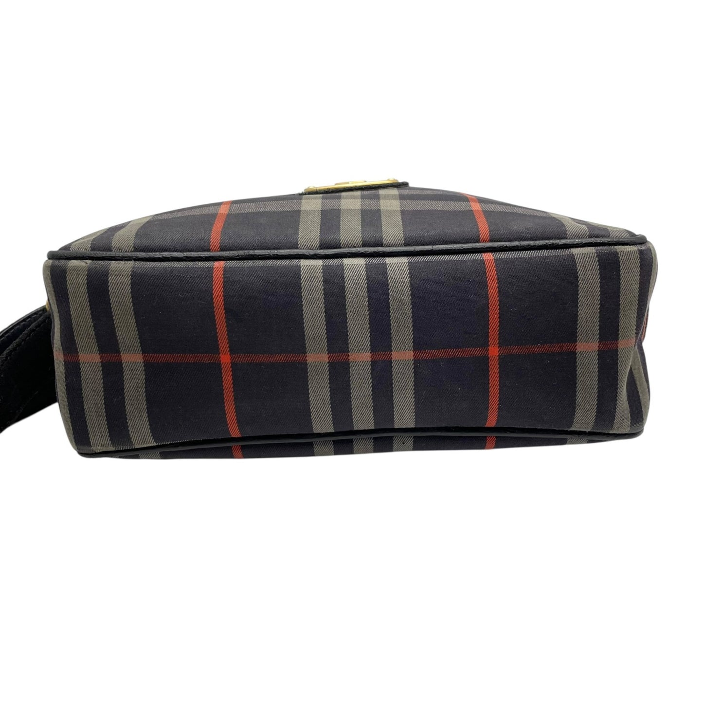 バーバリーズ Burberrys ノバチェック ショルダーバッグ ネイビー 紺 ゴールド金具 ヴィンテージ ロゴエンブレム B3