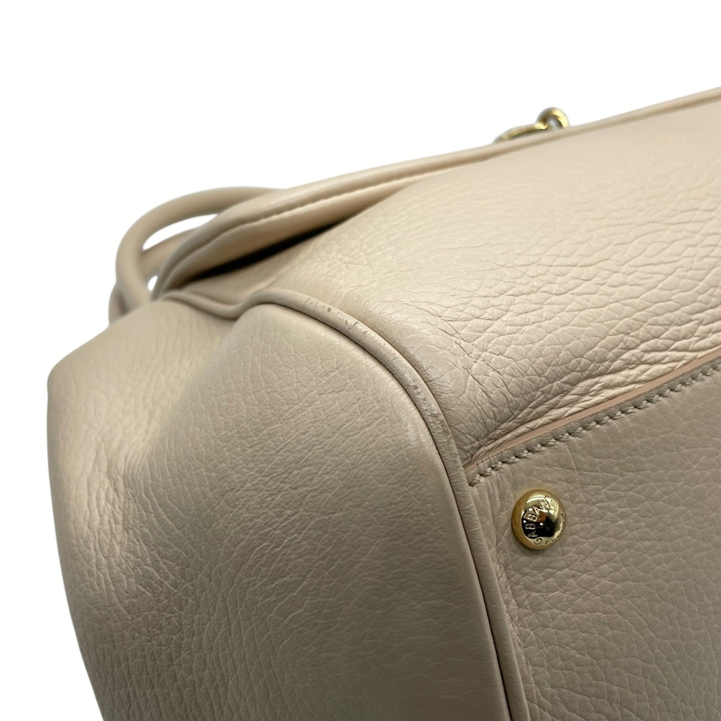 ドルチェ＆ガッバーナ Dolce&Gabbana ハンドバッグ SICILY シシリー ピンクベージュ レザー 肩掛け可 ゴールド金具 メダルタグ D&G ドルガバ ギャランティカード付き レディース D