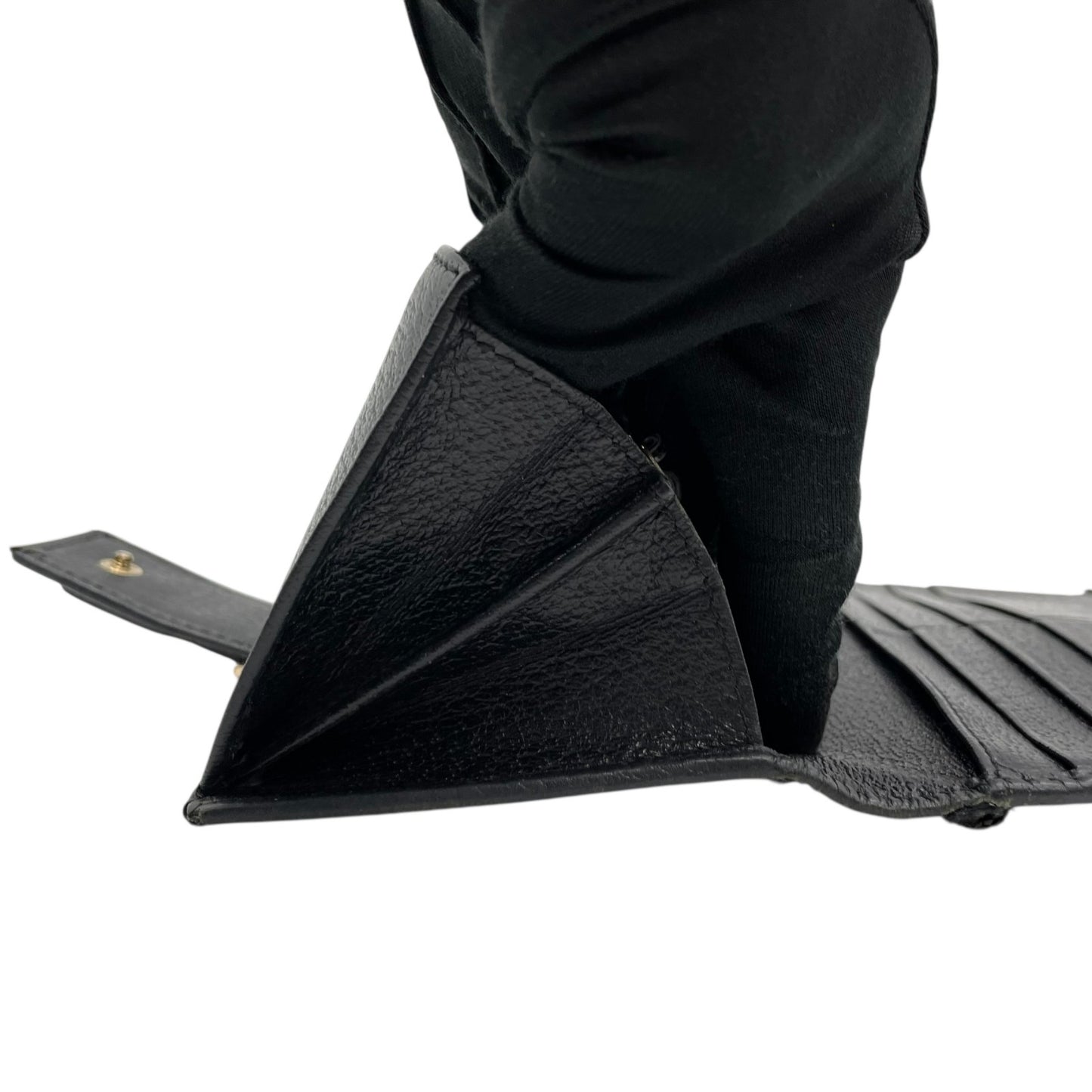 グッチ GUCCI 二つ折り 長財布 GGキャンバス 黒 ブラック キャンバス レザー ゴールド金具 GG柄 メンズ レディース M5